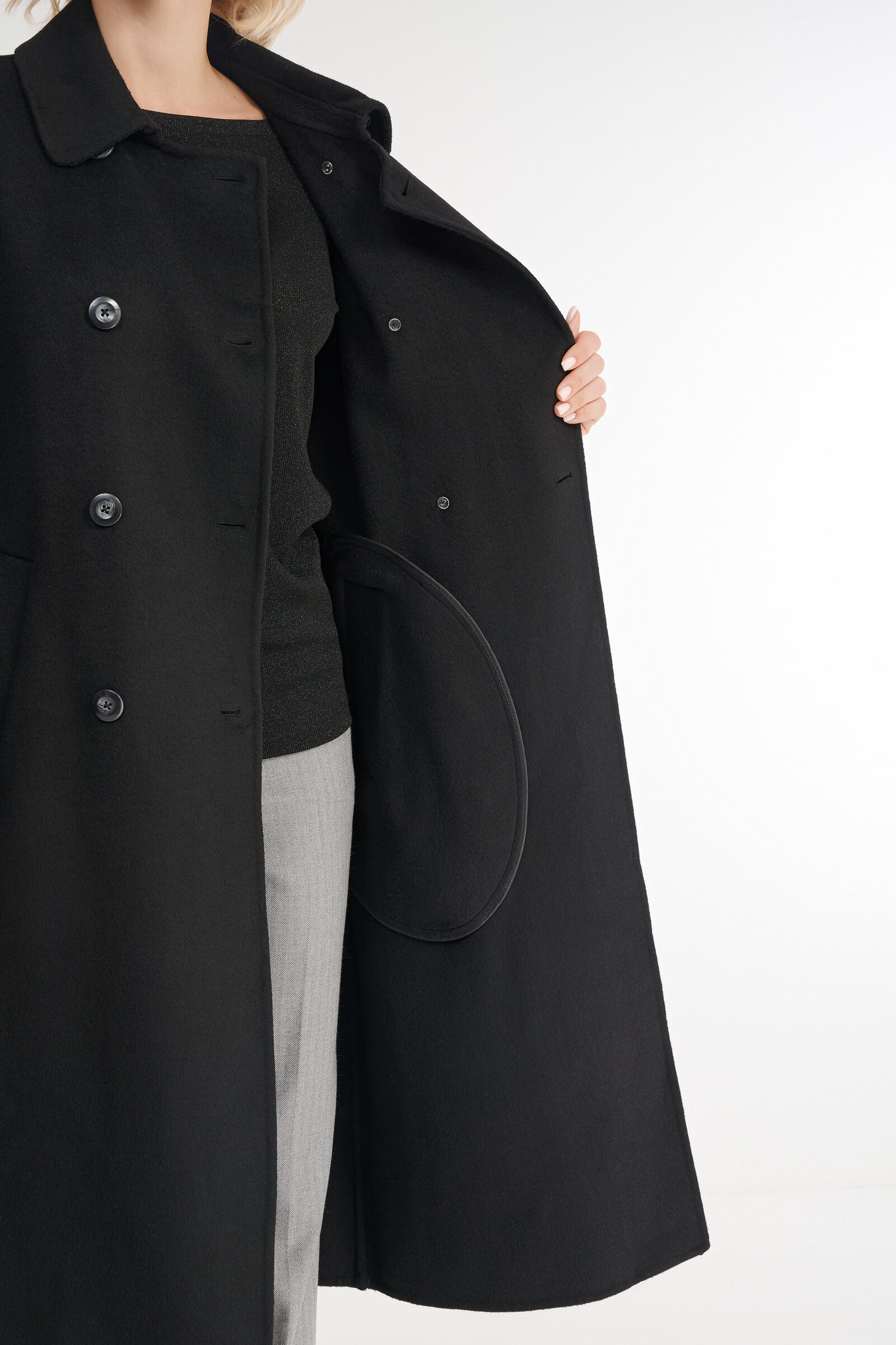 Двубортное пальто длины миди Бренд Diana Gallesi