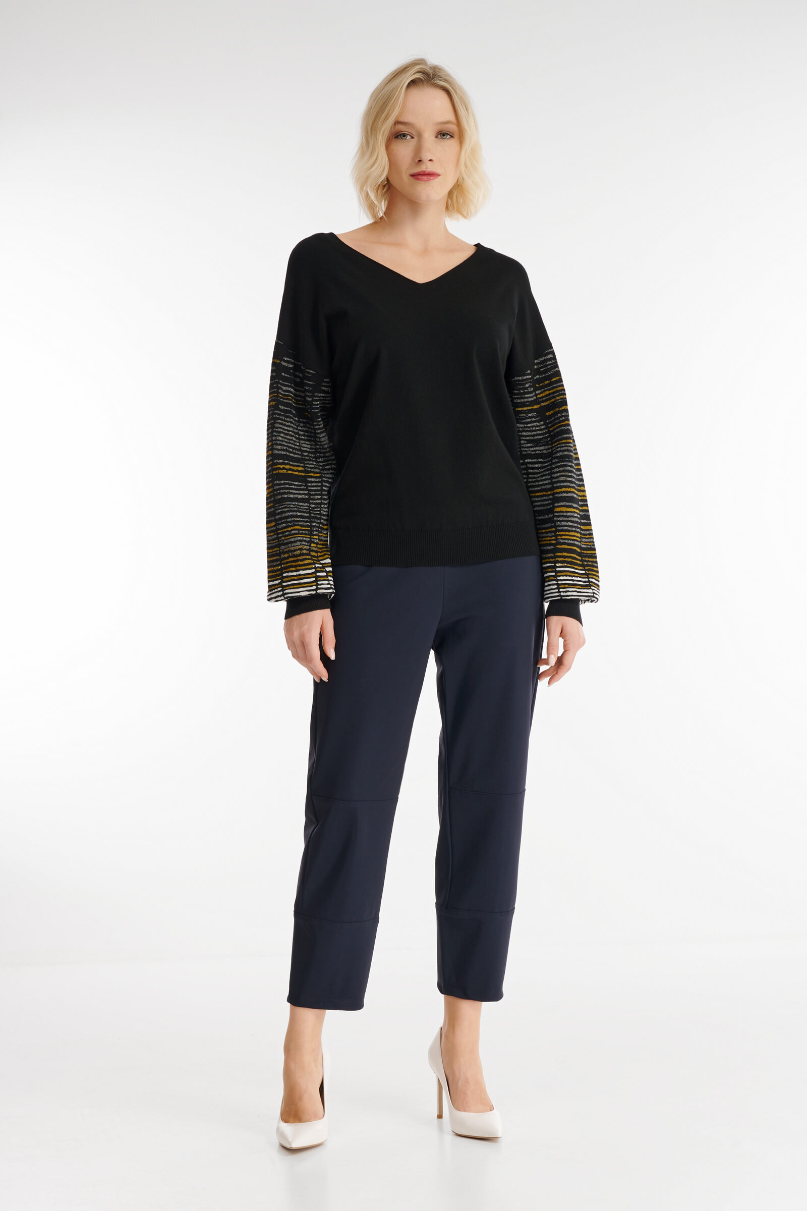 Пуловер с рукавами-фонариками Бренд Sarah Pacini