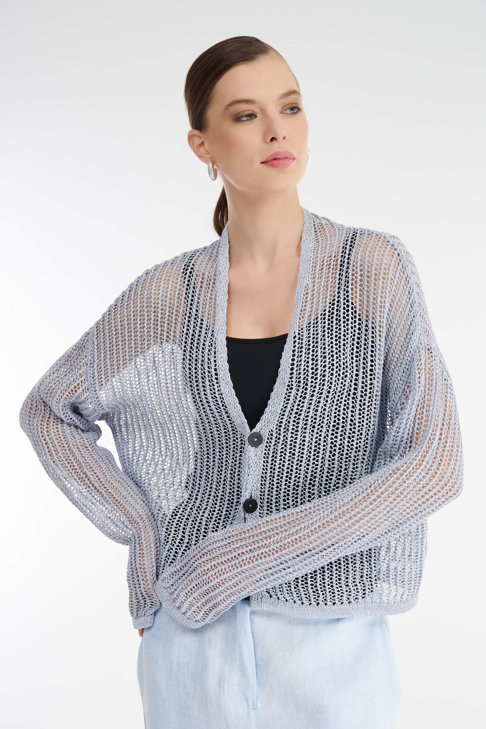 Тонкий вязаный кардиган Бренд Sarah Pacini