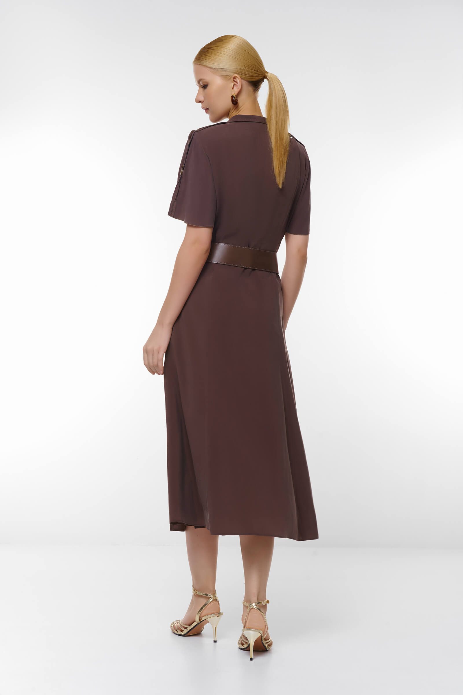 Платье макси с отложным воротником Бренд Caterina Leman