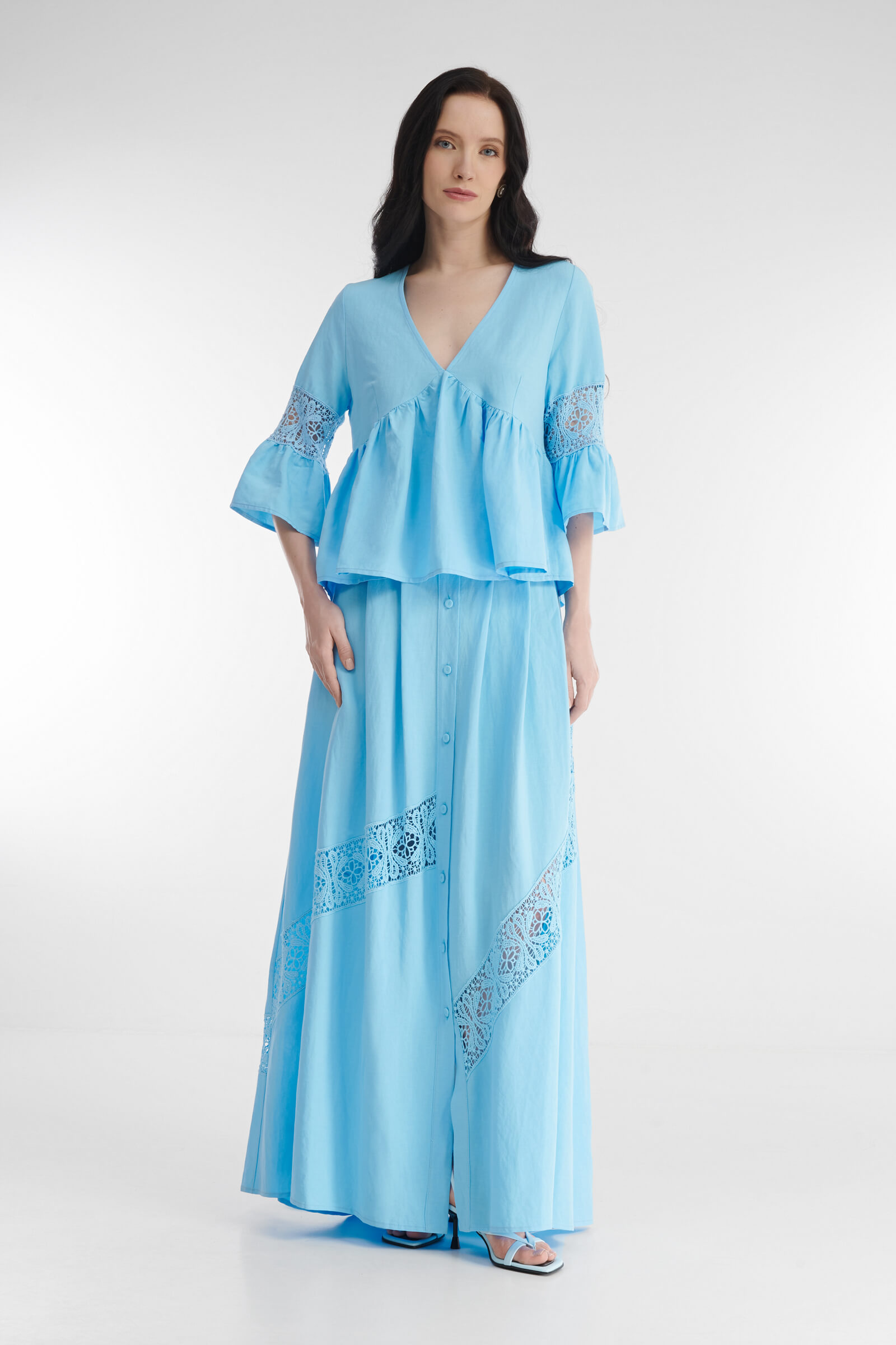 Легкая блузка с кружевом кроше Бренд Milva Mi