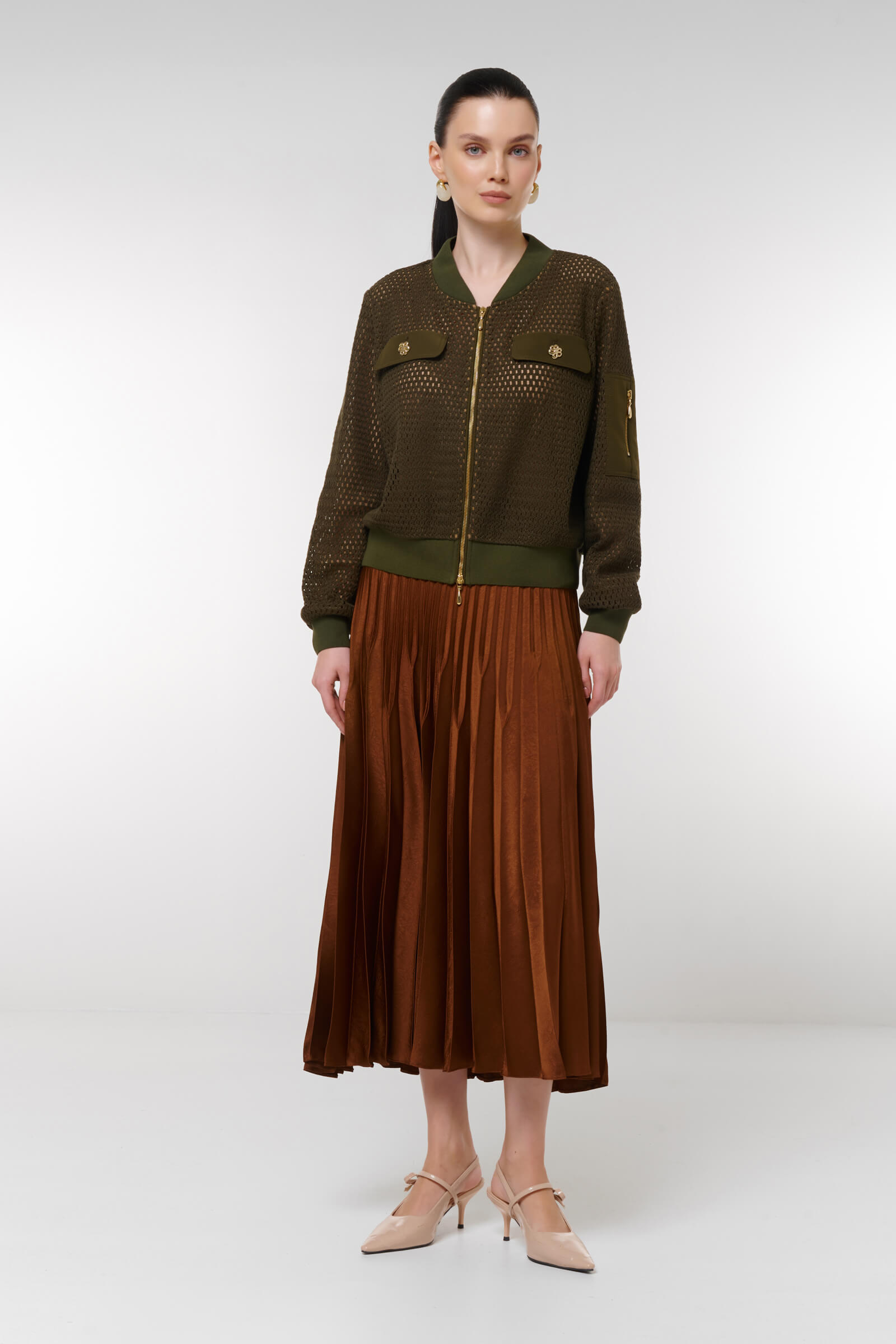 Жакет  на молнии с перфорацией Бренд Caterina Leman