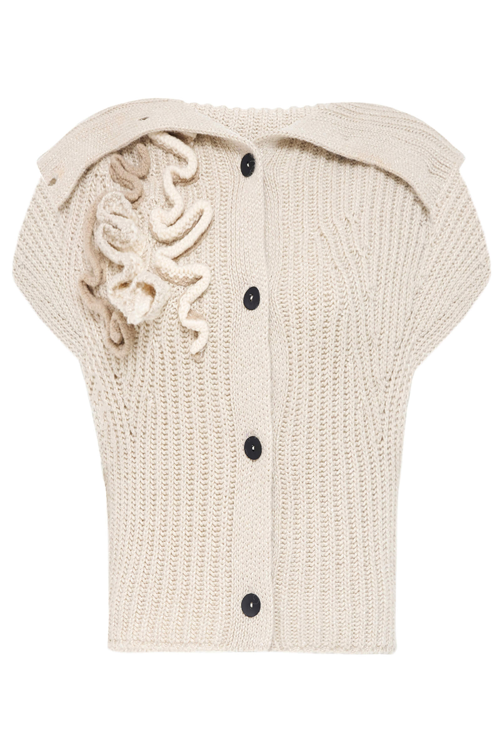 Вязаный кардиган с объемным воротом Бренд Sarah Pacini