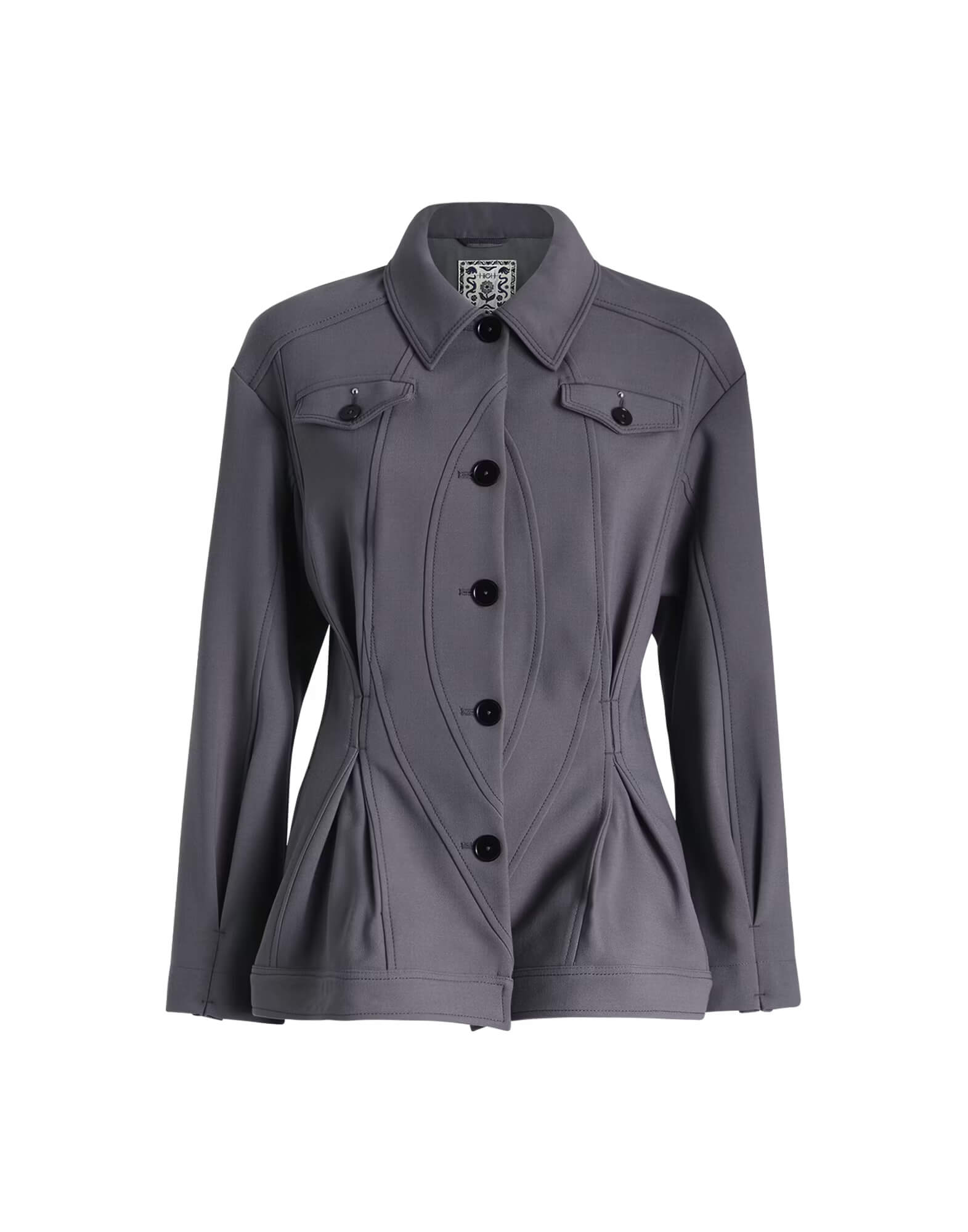 Приталенный жакет из эластичного шерстяного трикотажа Бренд High