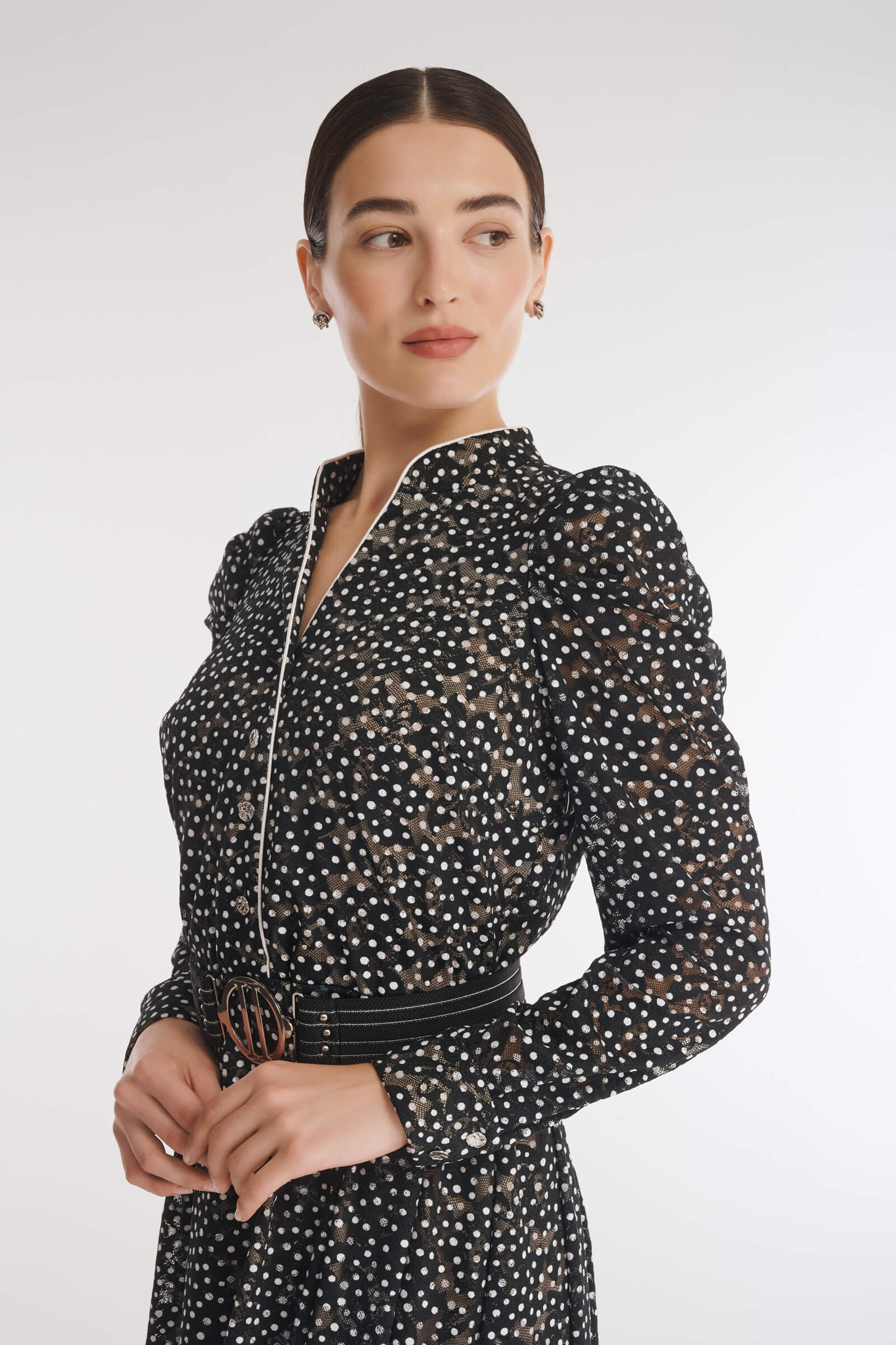 Платье-рубашка в горох Бренд Caterina Leman