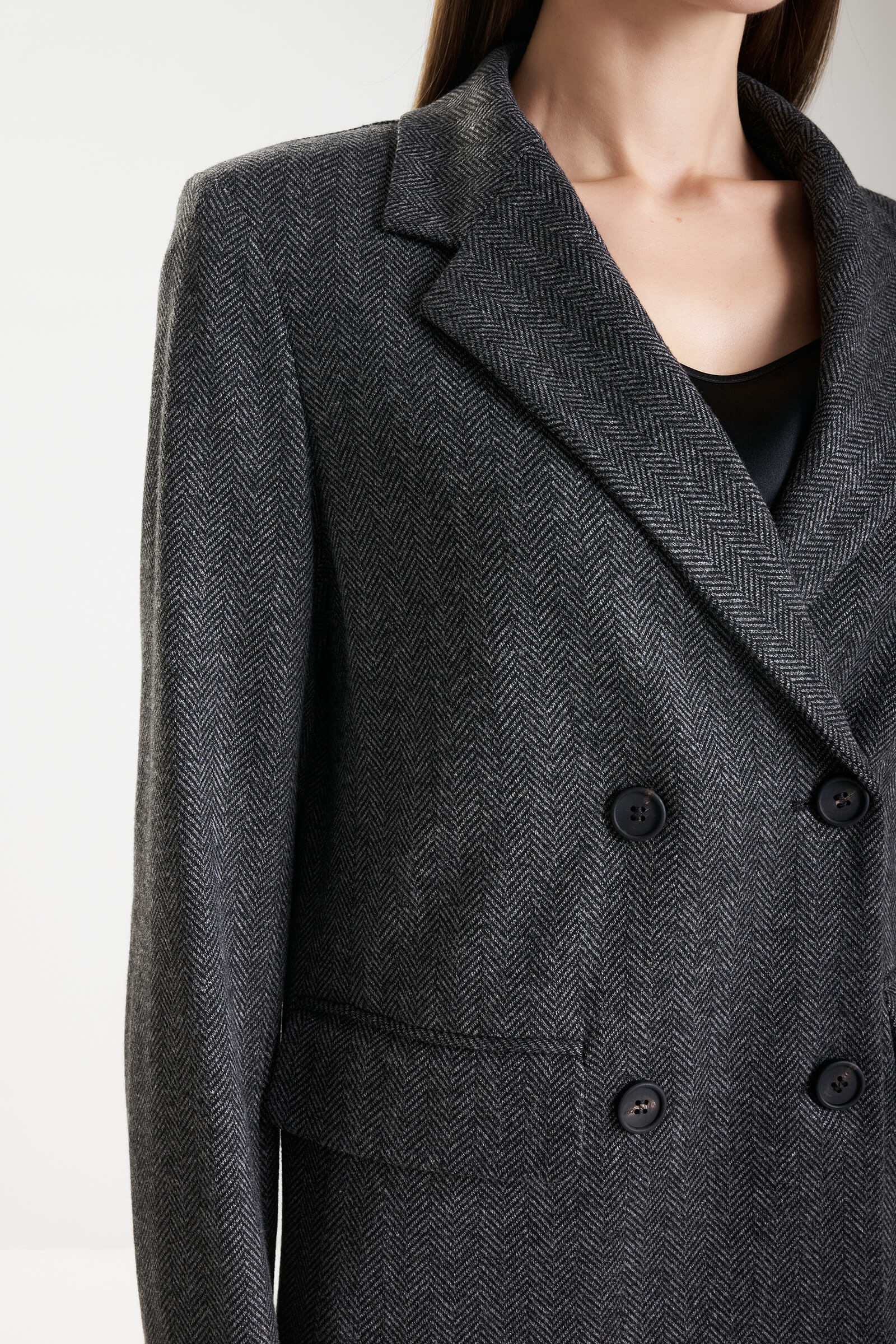 Двубортный пиджак из смесовой вискозы Бренд MM