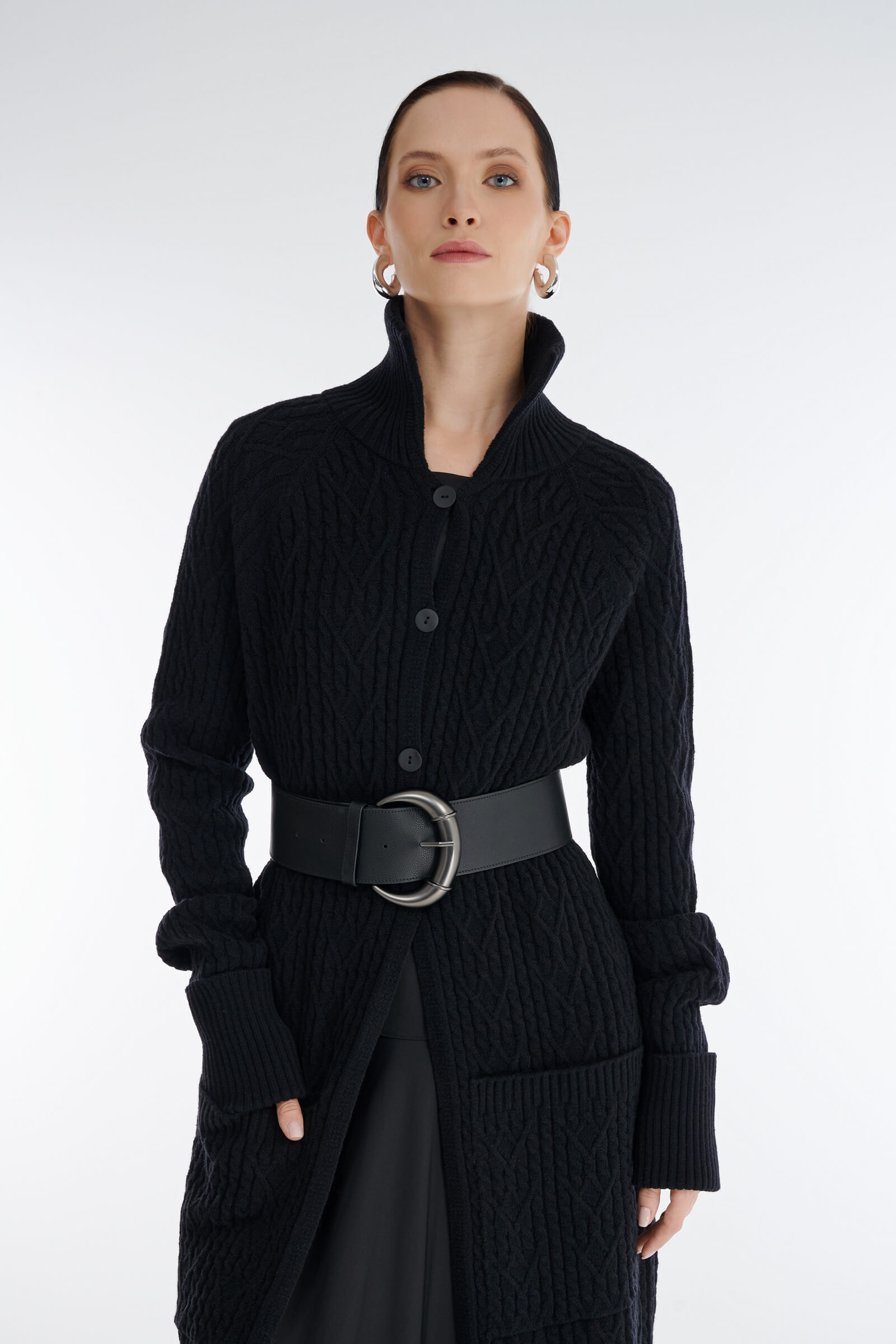 Широкий кожаный ремень Бренд Sarah Pacini