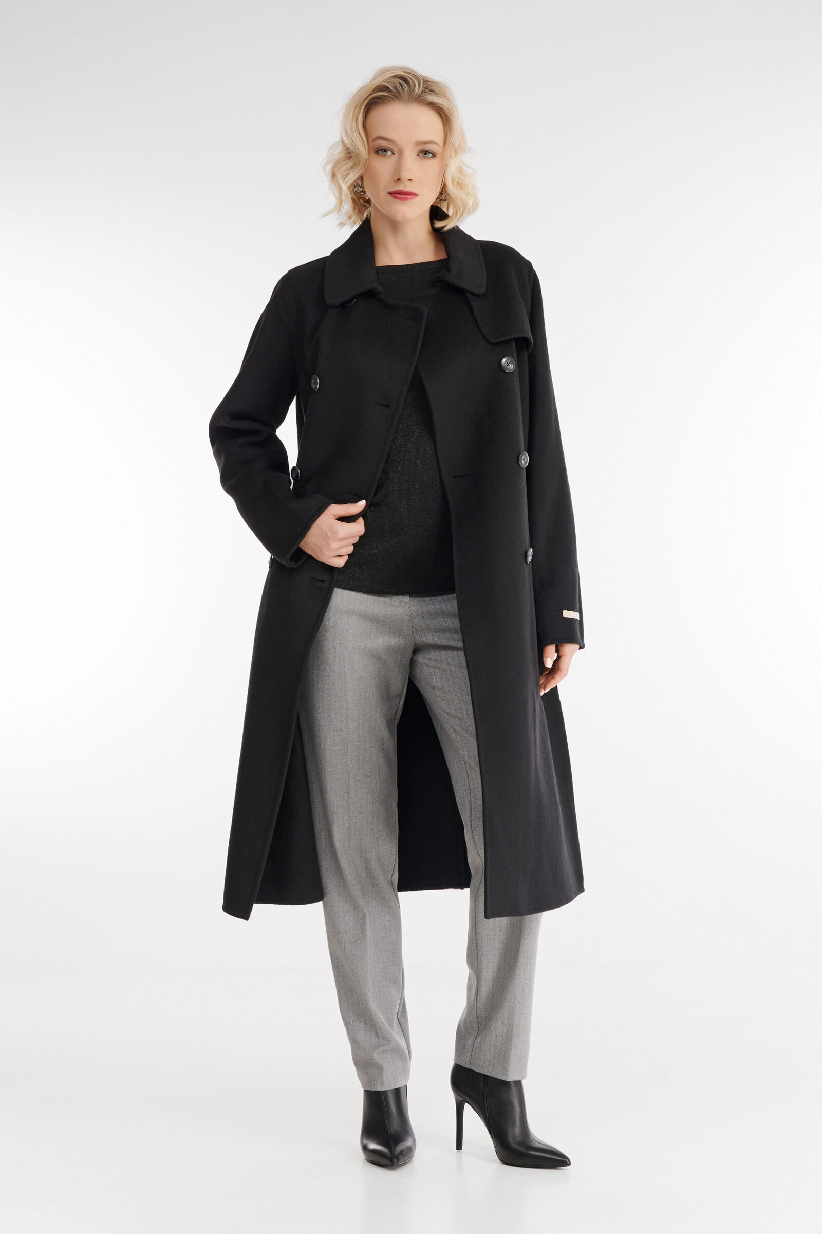 Двубортное пальто длины миди Бренд Diana Gallesi