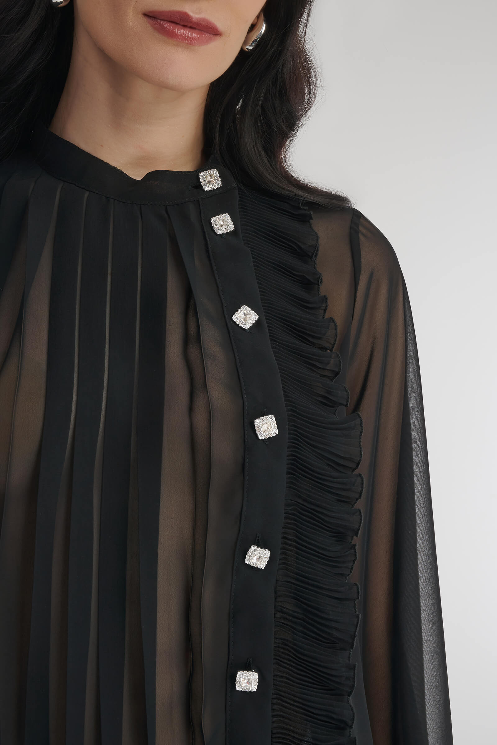 Полупрозрачная блузка с декоративными складками Бренд Milva Mi