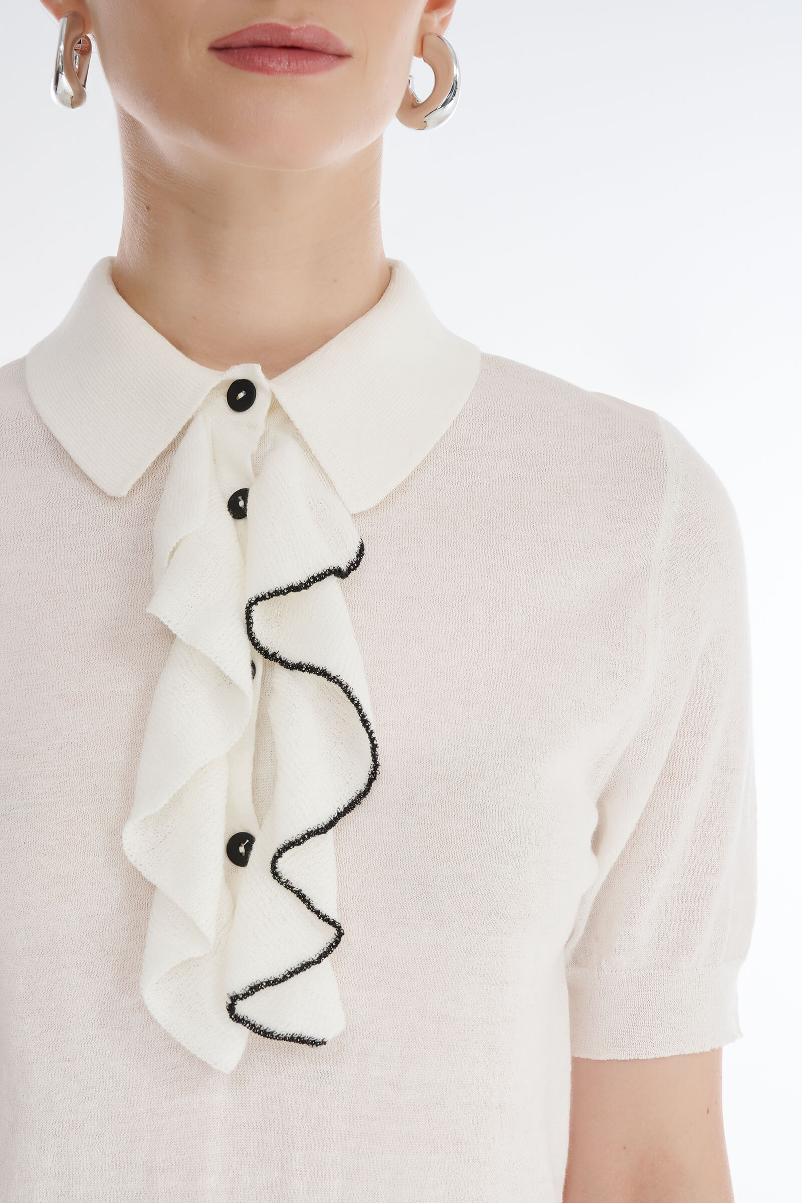 Джемпер-поло с драпировками Бренд Sarah Pacini