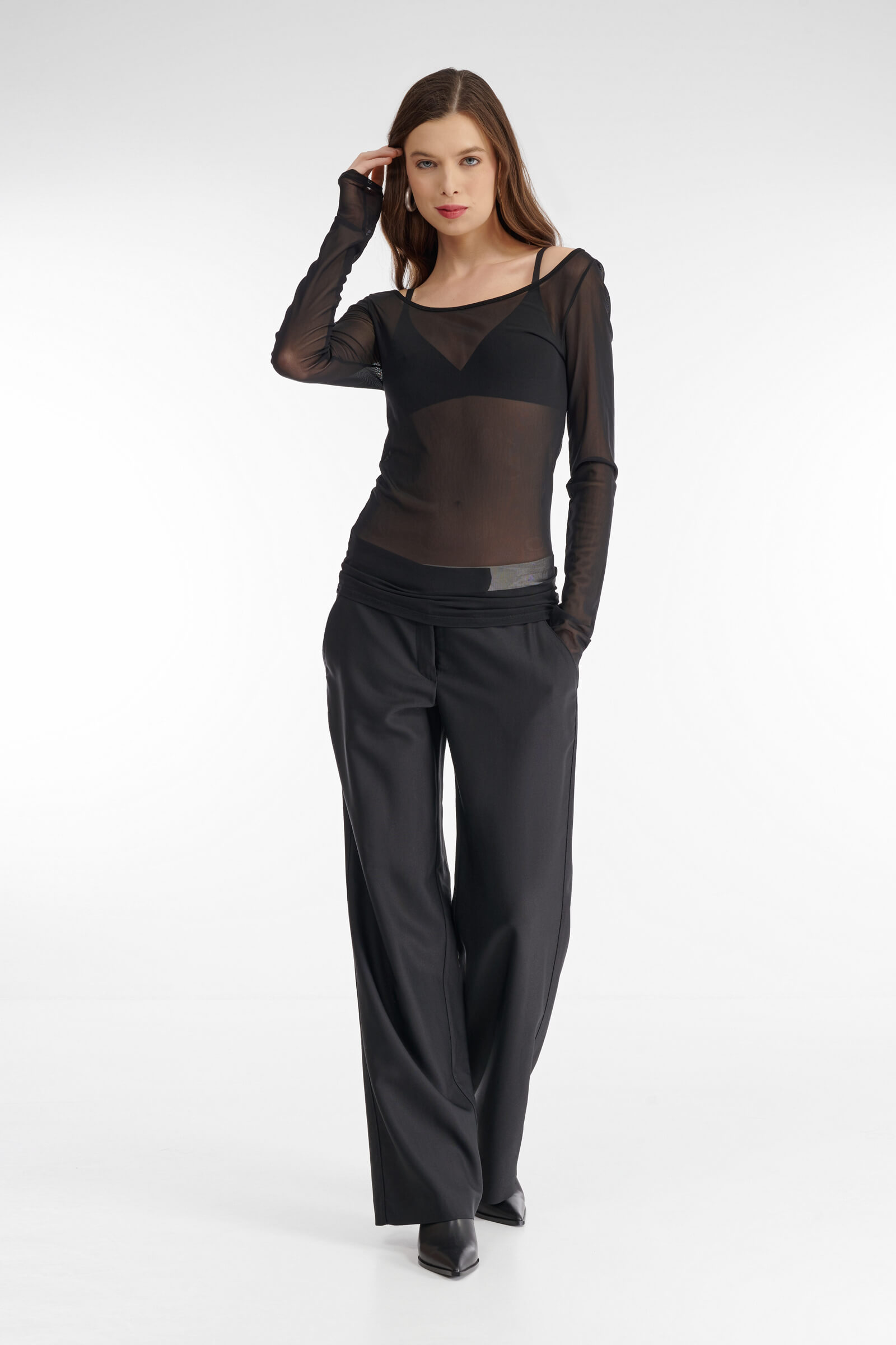 Прозрачный лонгслив Бренд Sarah Pacini