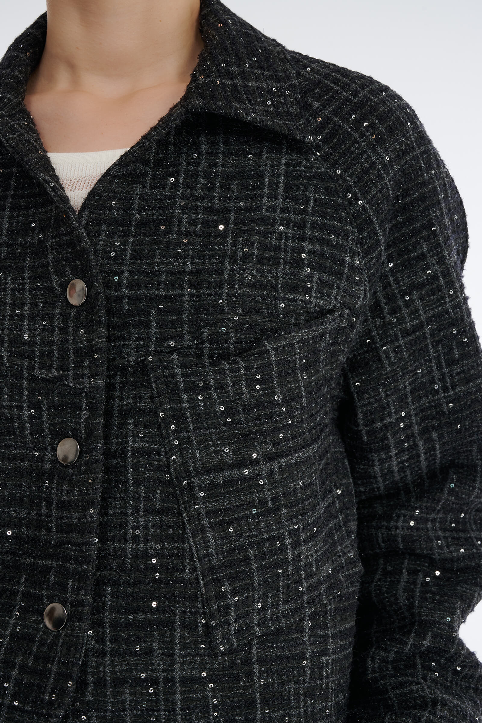 Трикотажный жакет с пайетками Бренд Sarah Pacini