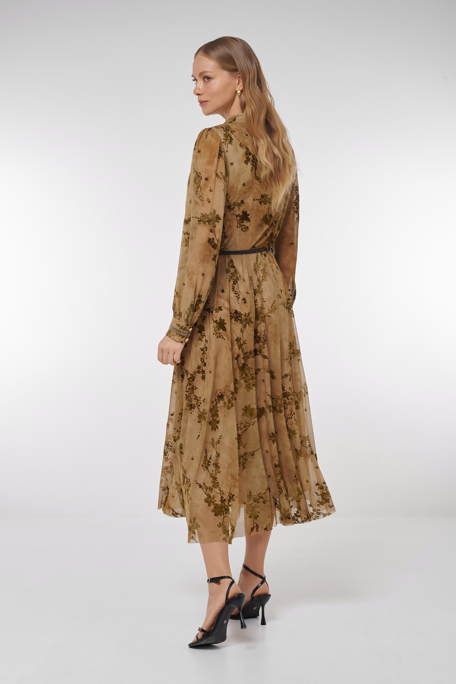 Платье с цветочным узором из велюра Бренд Caterina Leman