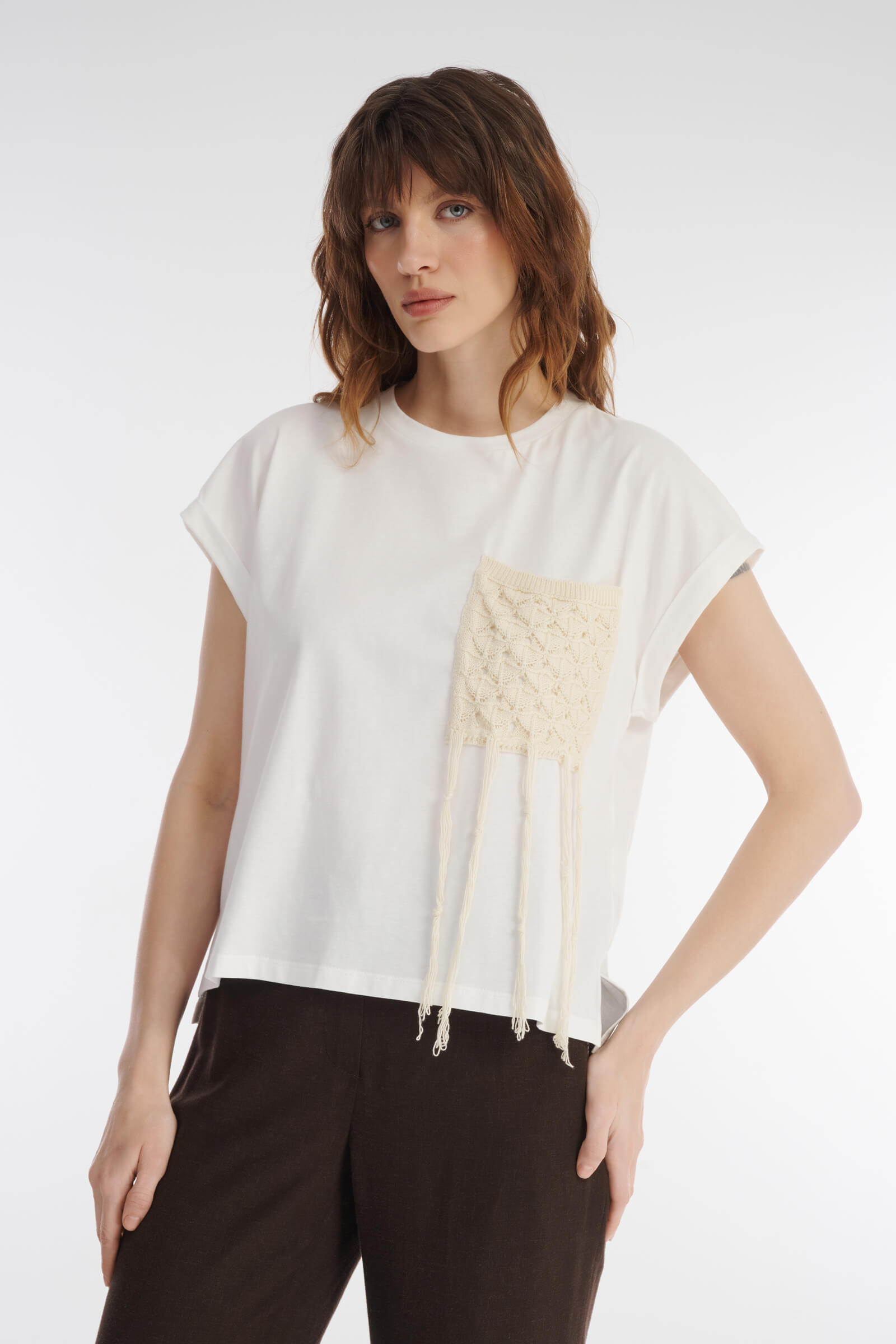 Футболка с декоративным карманом Бренд Caterina Leman