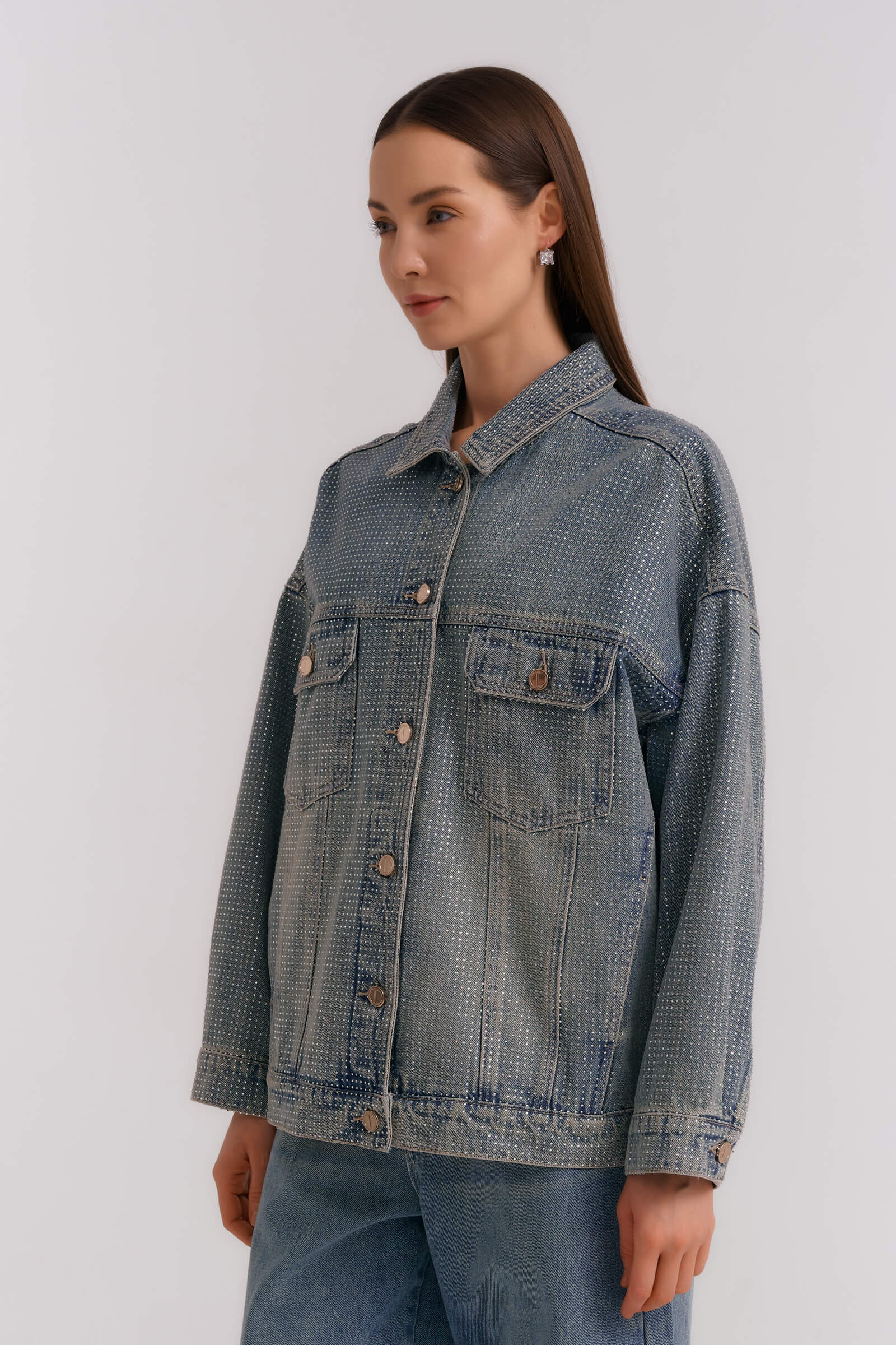 Куртка из денима со стразами Бренд Diana Gallesi