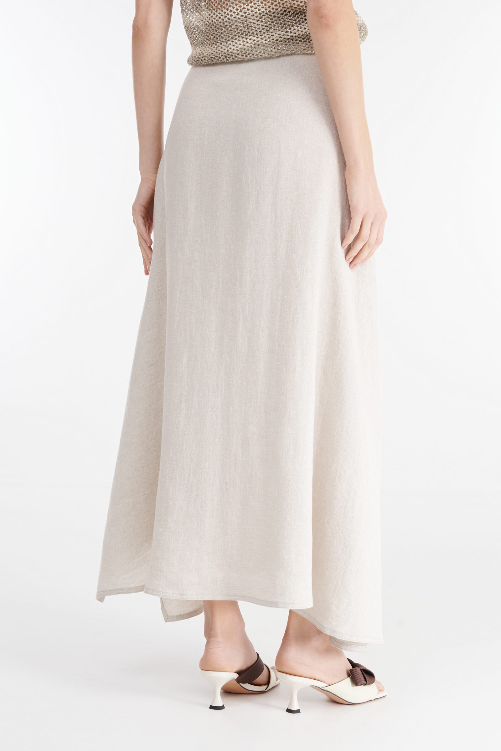 Льняная юбка с асимметричным подолом Бренд Sarah Pacini