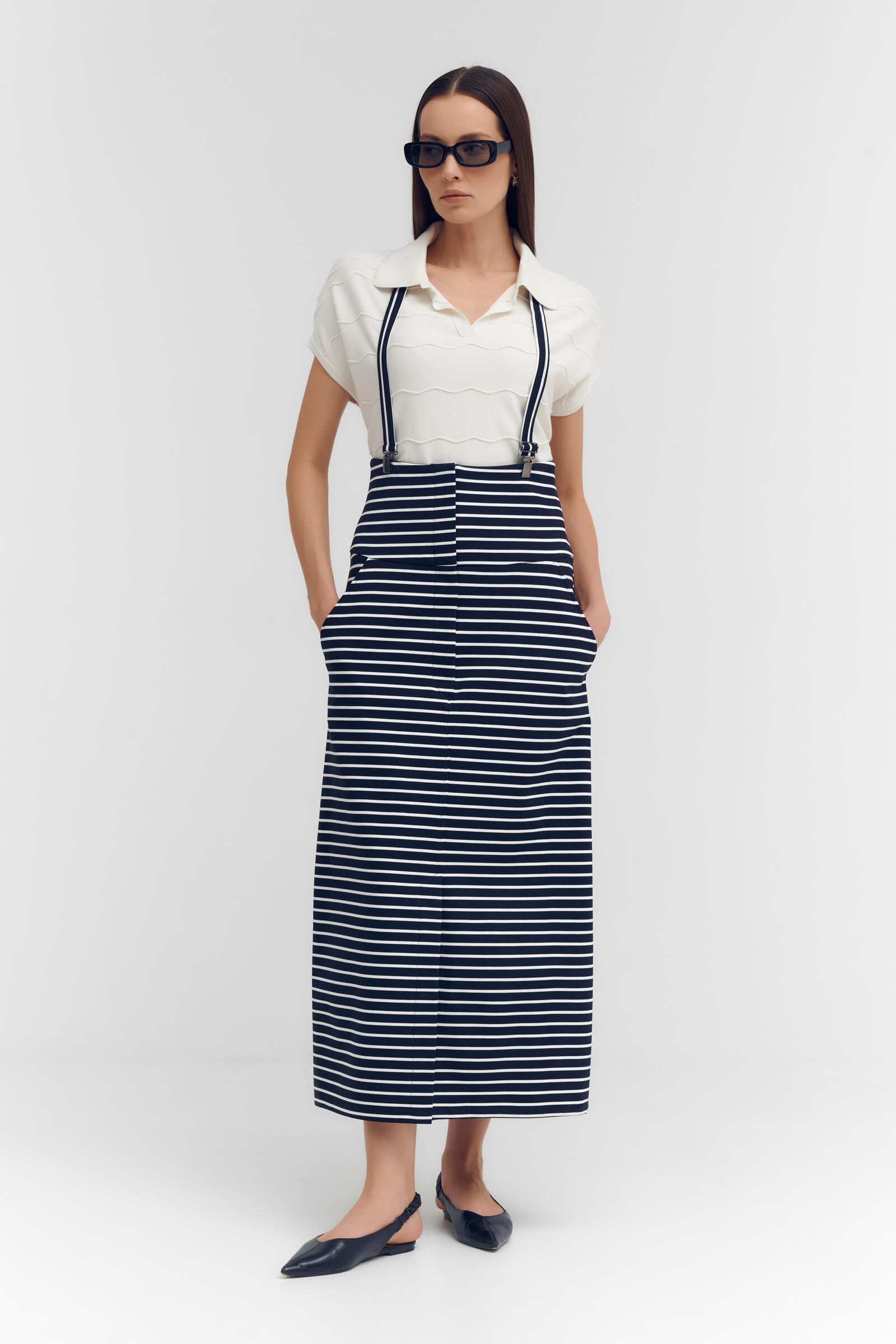 Джемпер с коротким рукавом и фактурным узором Бренд Sarah Pacini