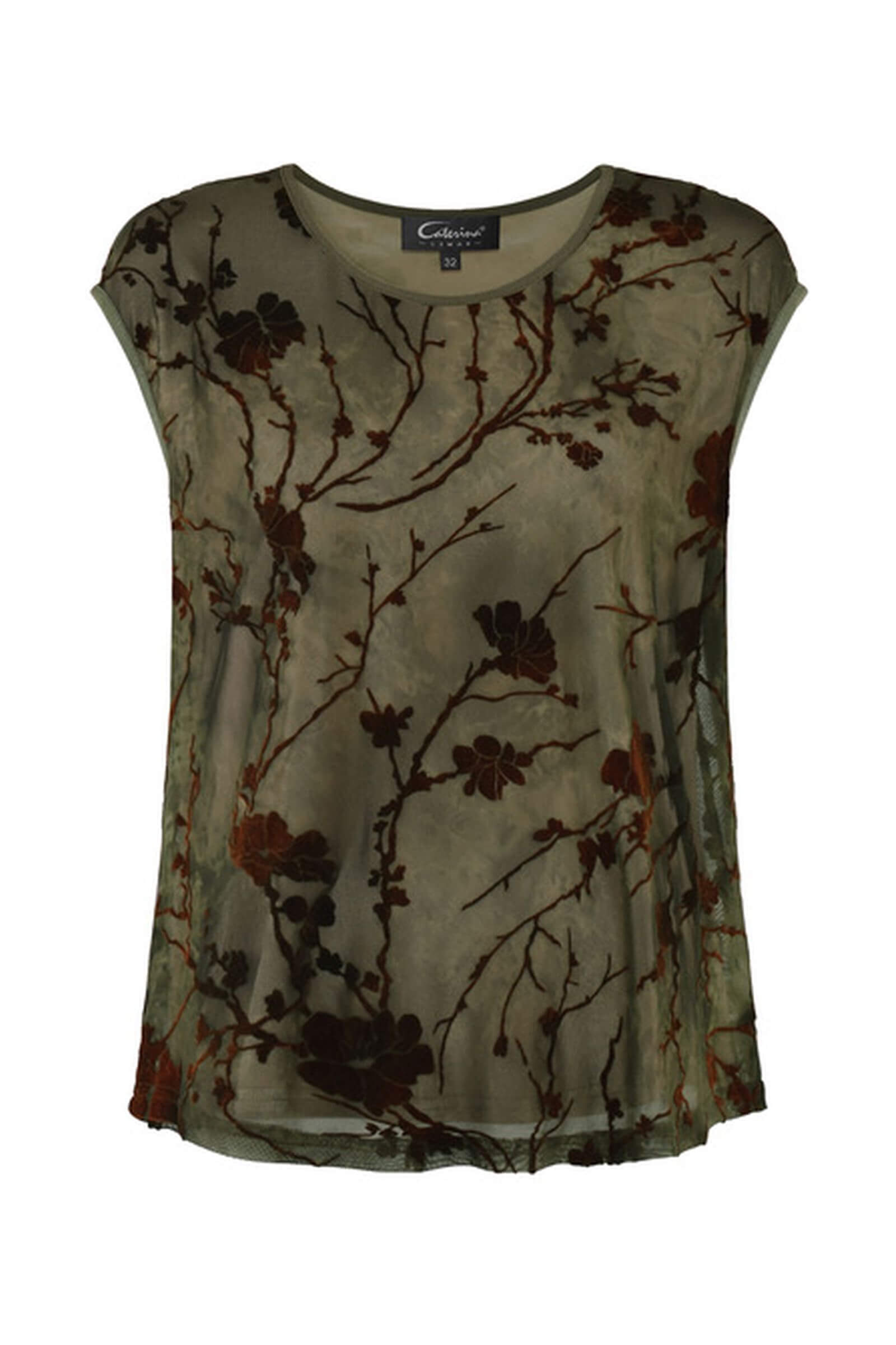 Топ с бархатным цветочным узором Бренд Caterina Leman