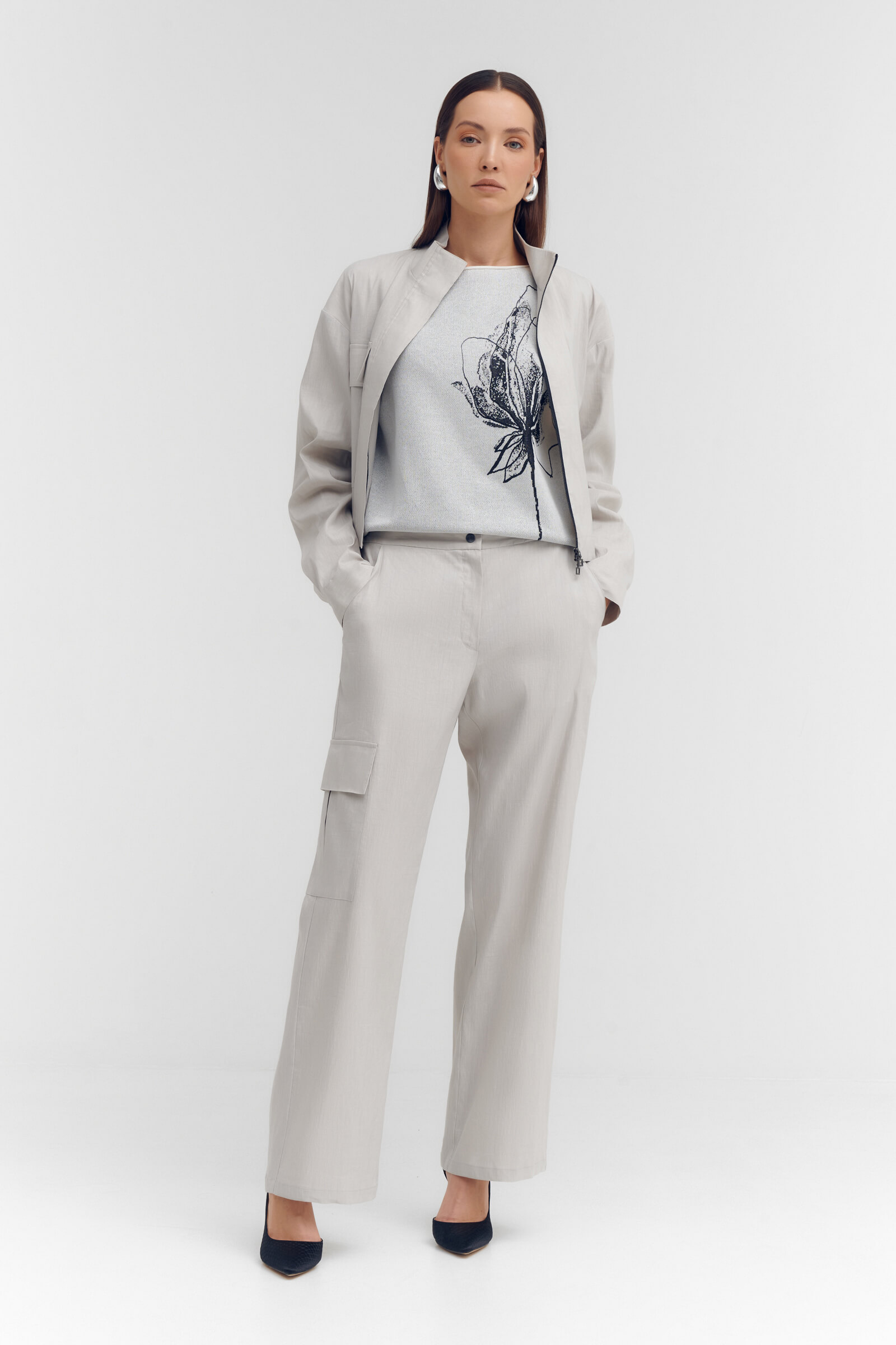 Трикотажный топ с цветочным узором Бренд Sarah Pacini