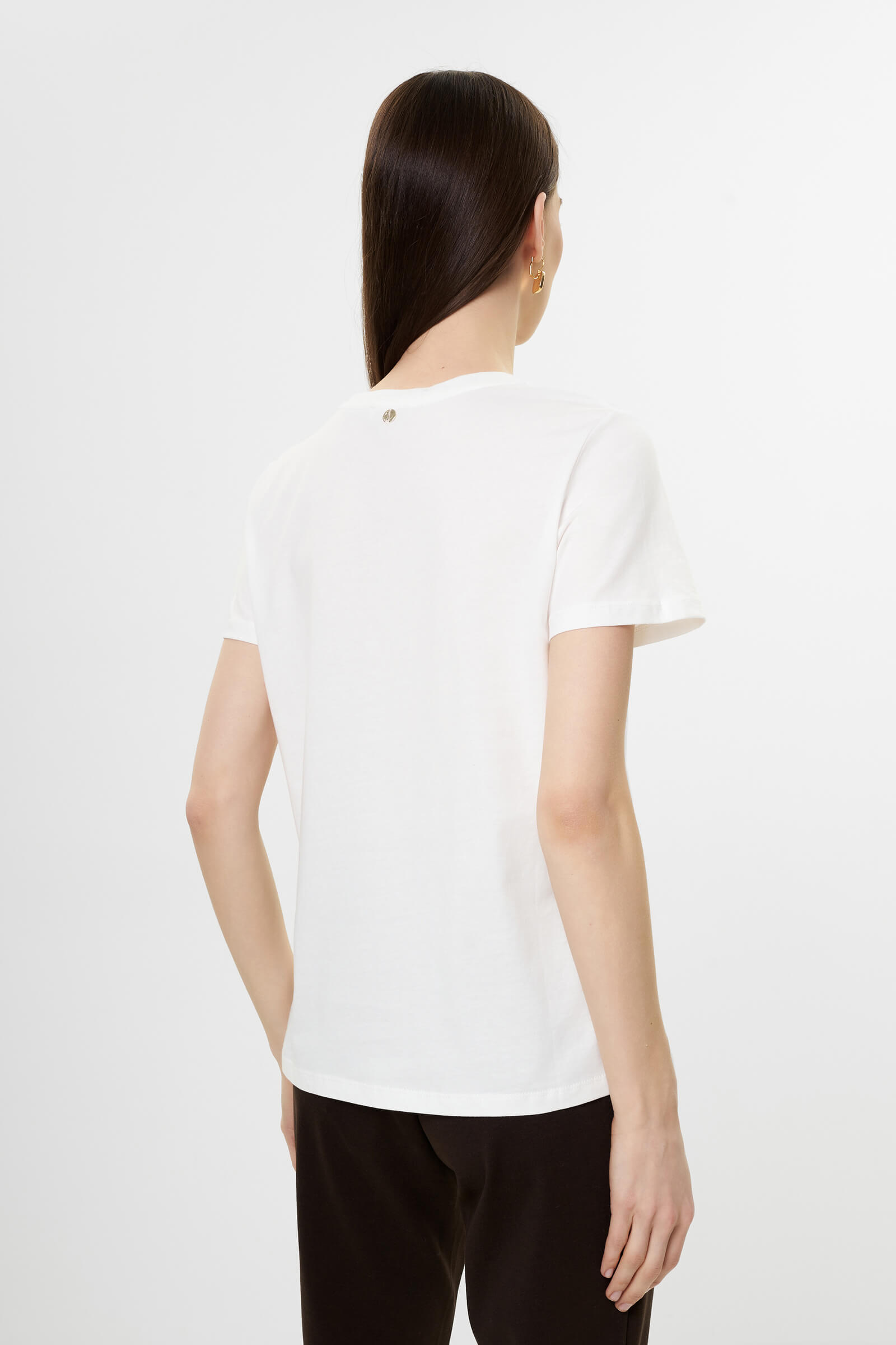 Хлопковая футболка с принтом Бренд Diana Gallesi