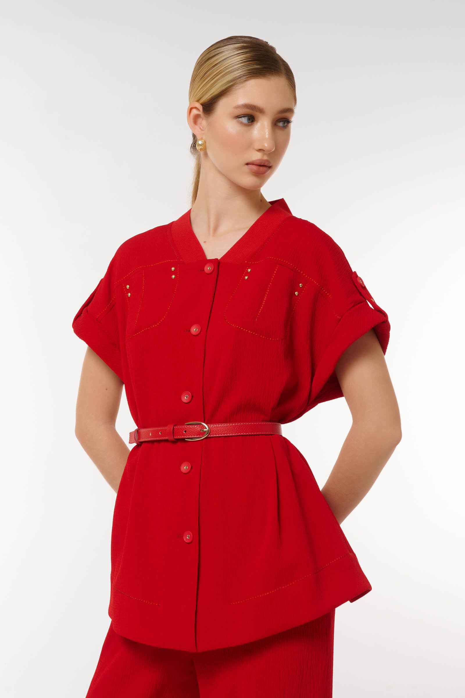 Блузка с ремнем Бренд Caterina Leman