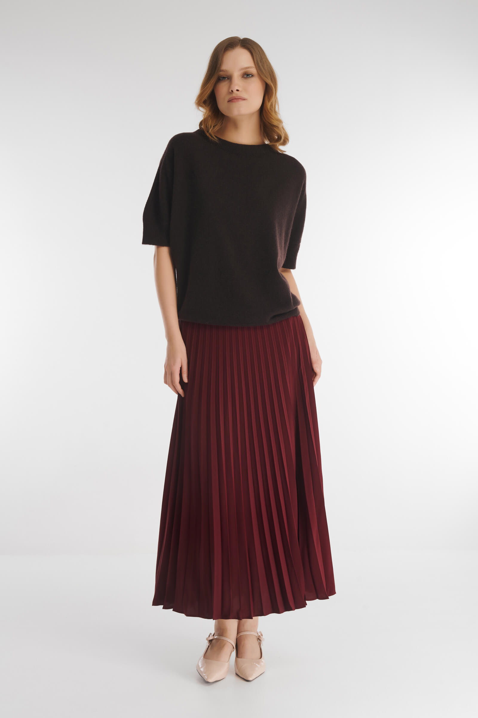 Плиссированная юбка из поливискозы Бренд Caterina Leman