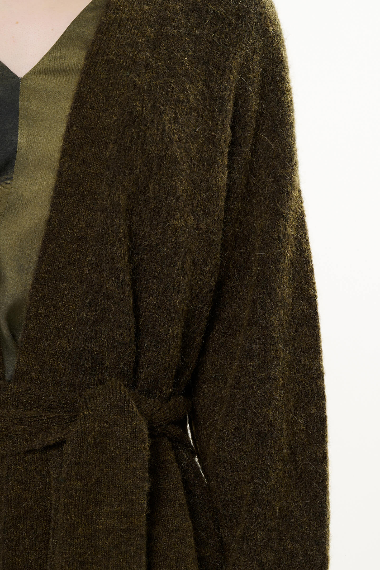 Удлиненный кардиган с шерстью и мохером Бренд Diana Gallesi