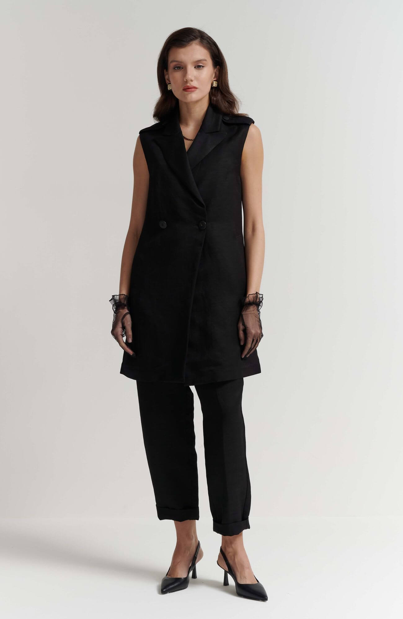 Удлиненный жилет с английским воротником Бренд GentryPortofino