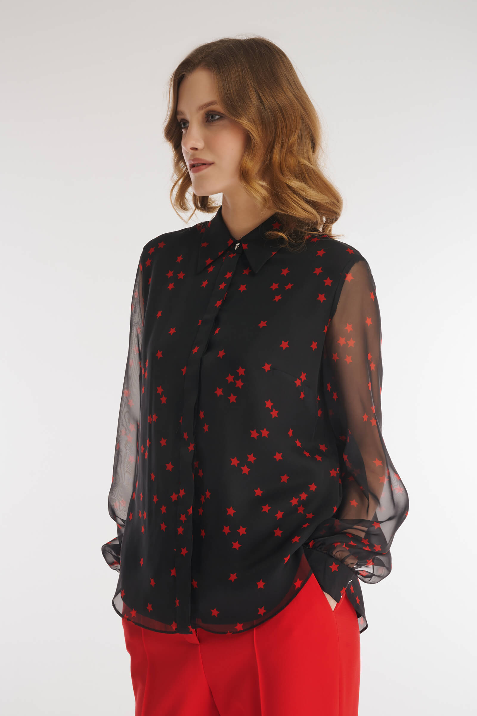 Рубашка из поливискозы с принтом Бренд Caterina Leman