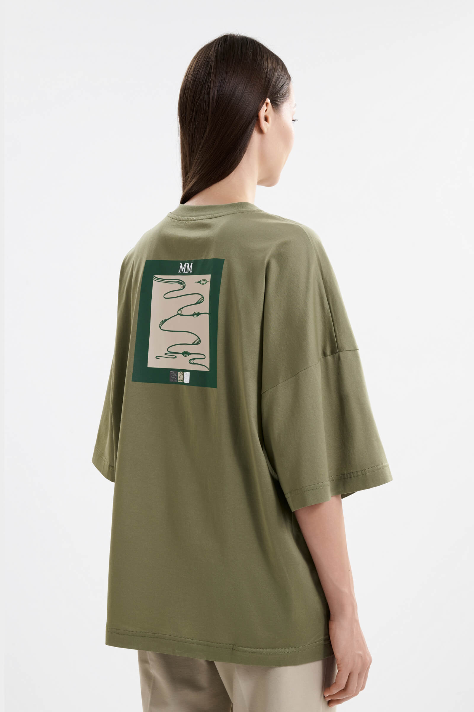 Свободная футболка из 100% хлопка Бренд MM