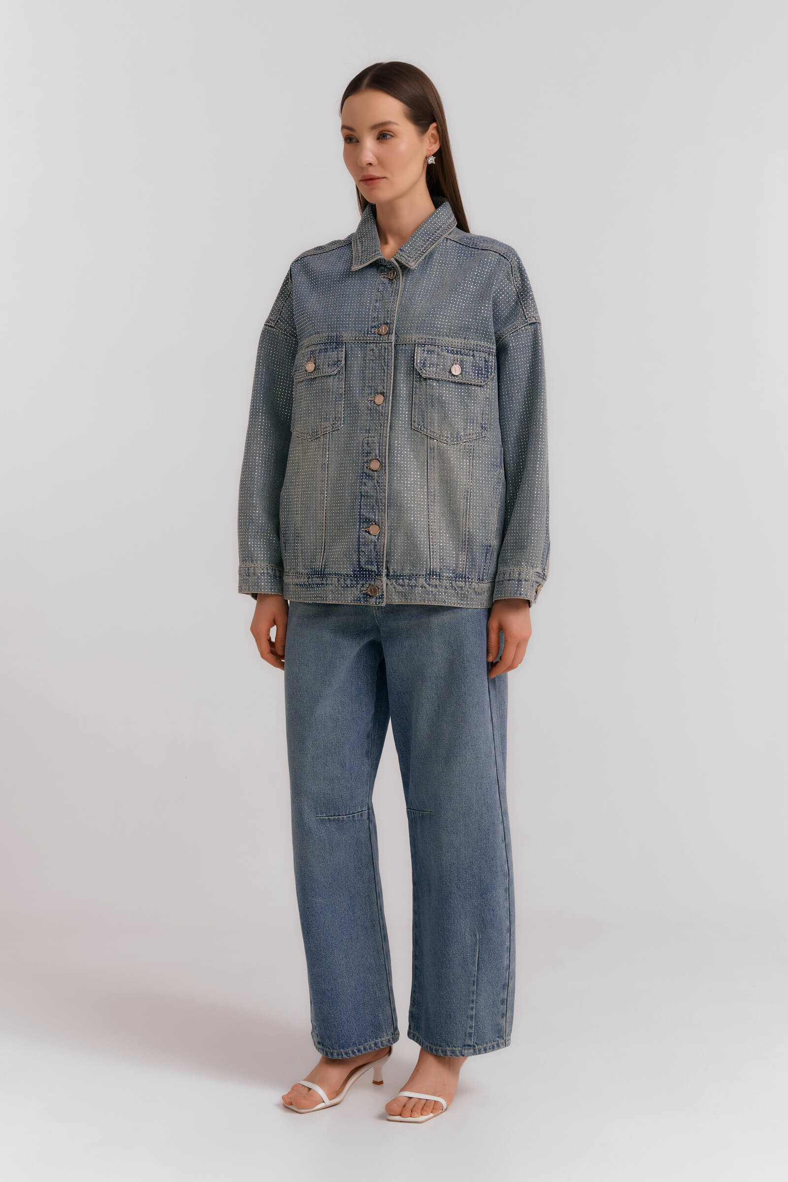 Куртка из денима со стразами Бренд Diana Gallesi