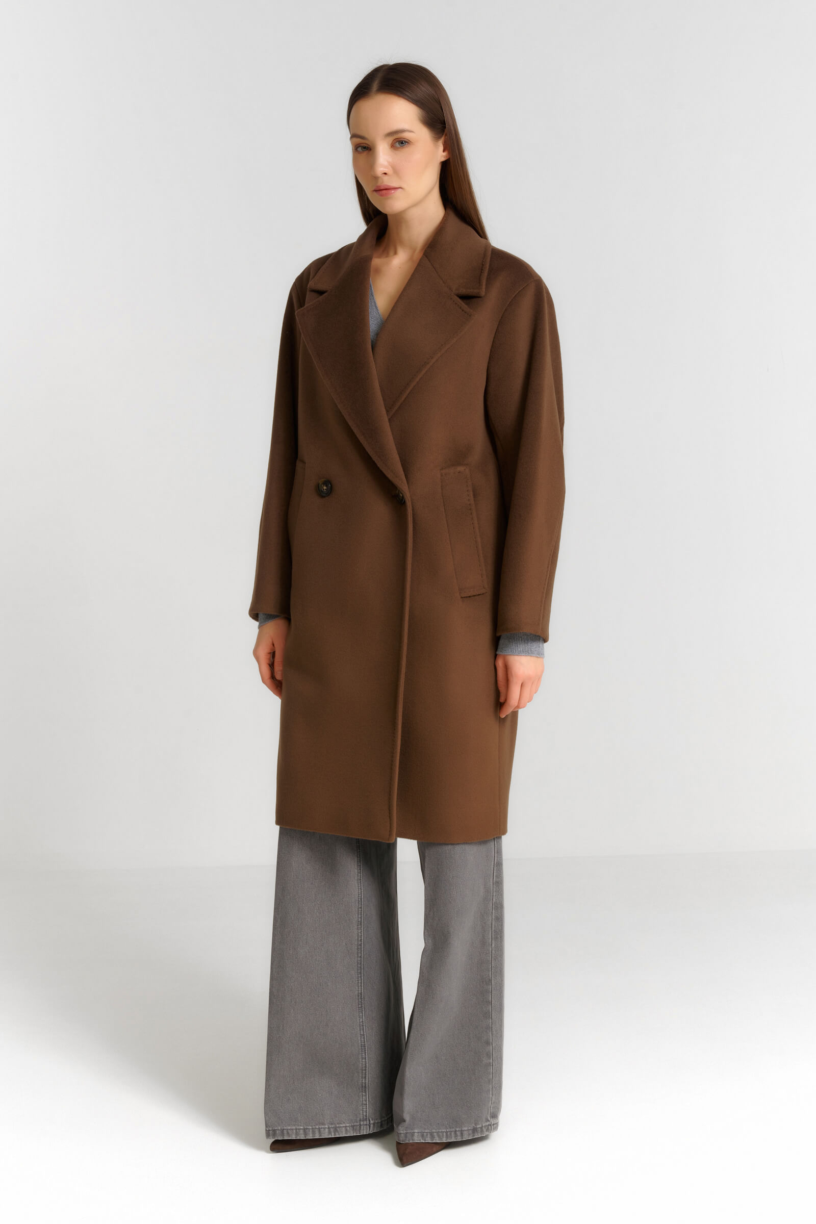 Двубортное шерстяное пальто Бренд Diana Gallesi