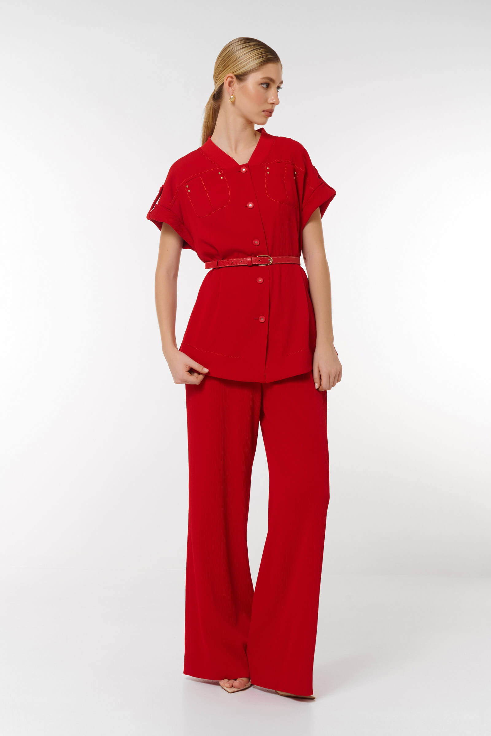 Широкие брюки на резинке Бренд Caterina Leman