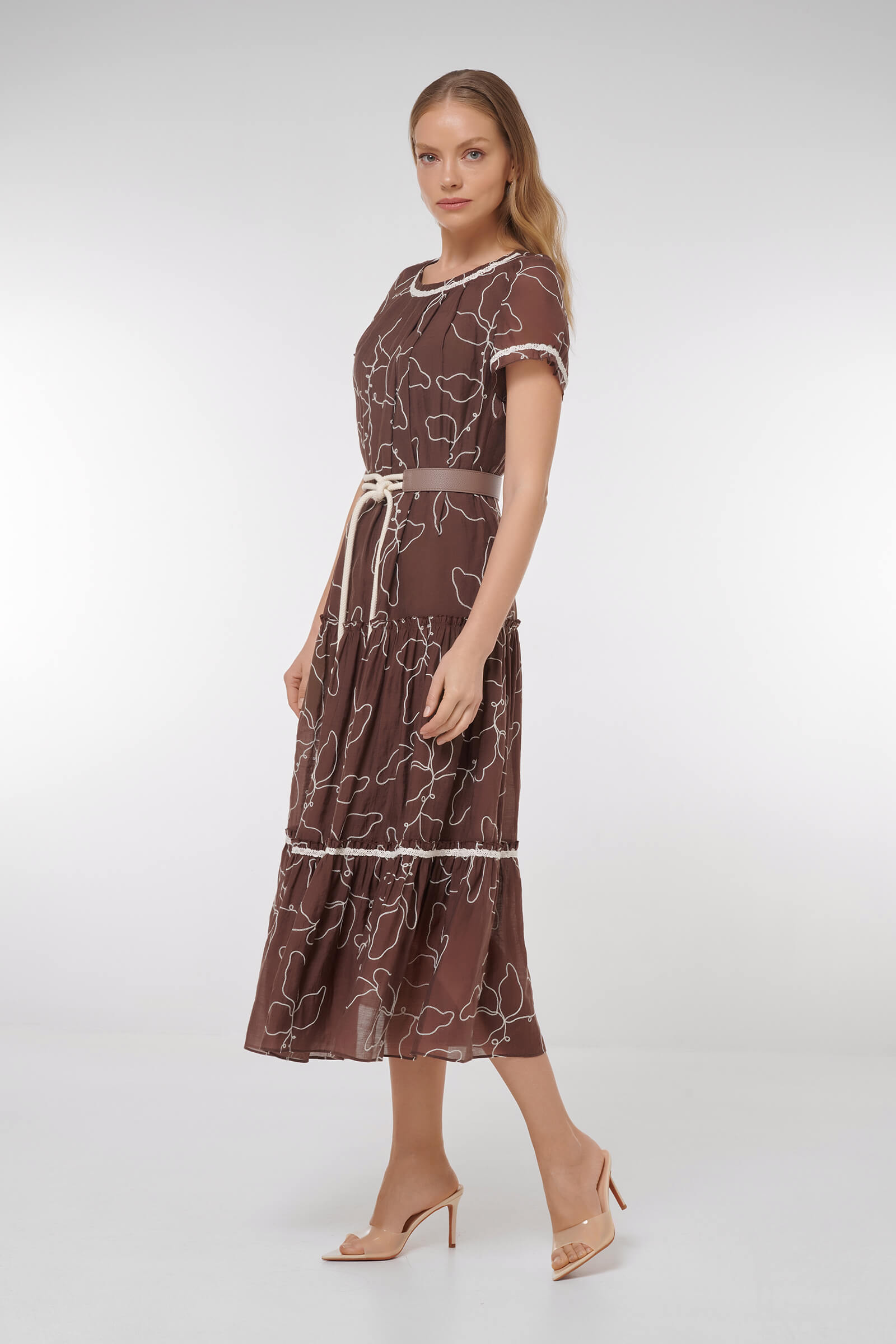 Платье миди с абстрактным узором Бренд Caterina Leman