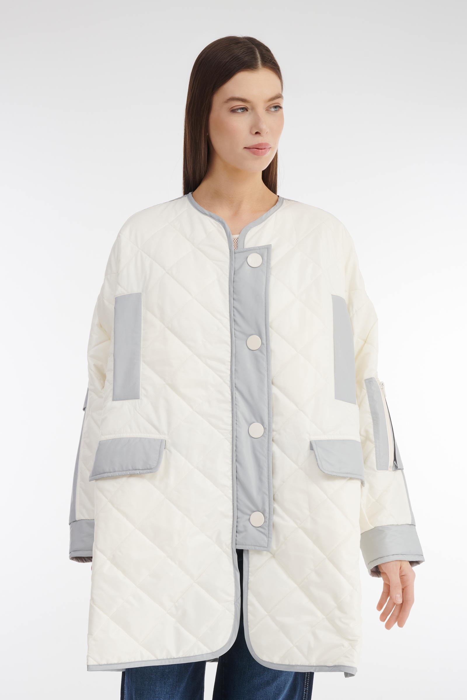 Стеганое пальто на заклепках Бренд Caterina Leman