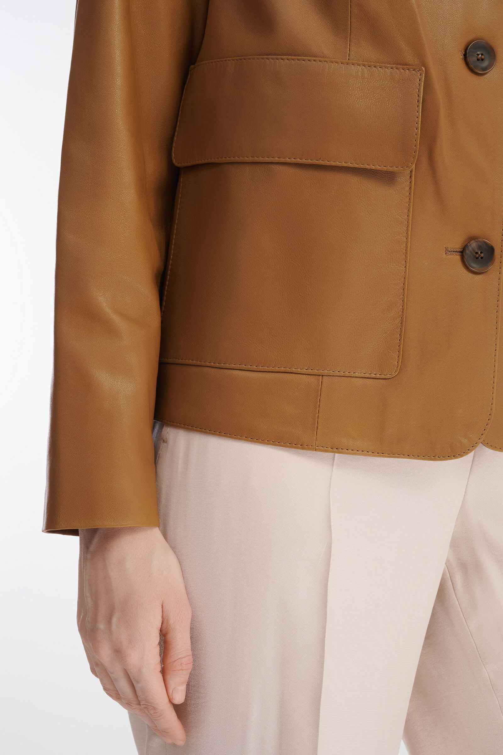 Укороченная куртка из натуральной кожи Бренд Caterina Leman