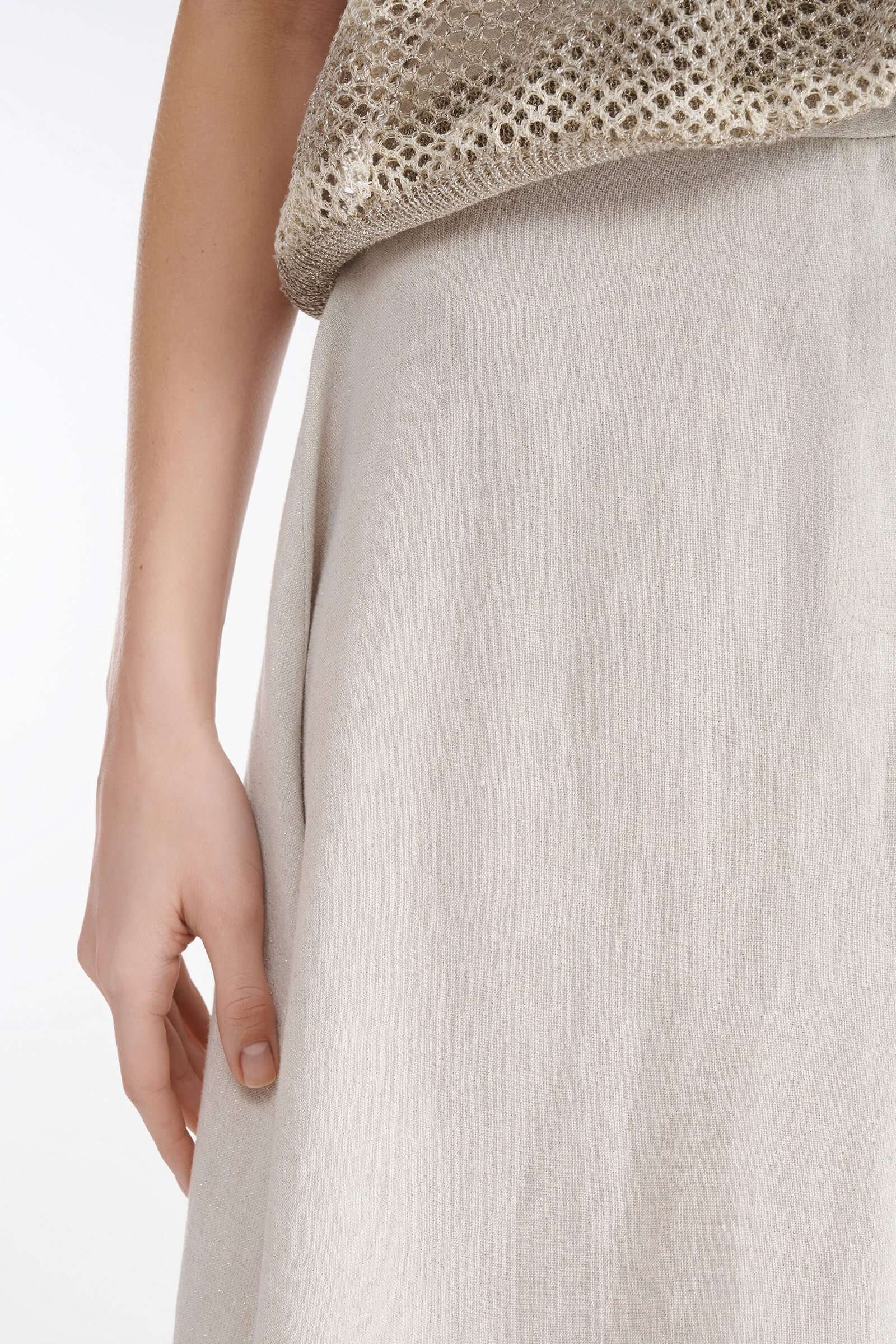 Льняная юбка с асимметричным подолом Бренд Sarah Pacini