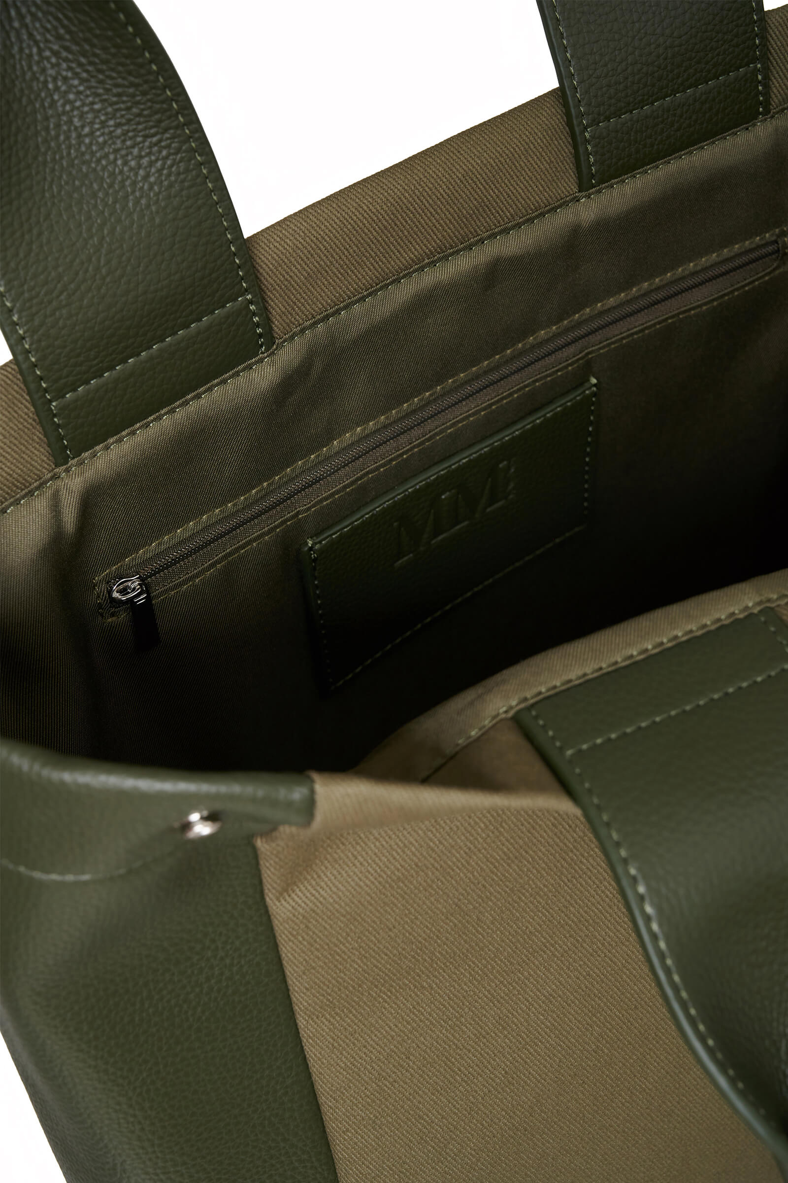 Сумка-шоппер из плотного хлопка с кожаными вставками Бренд MM