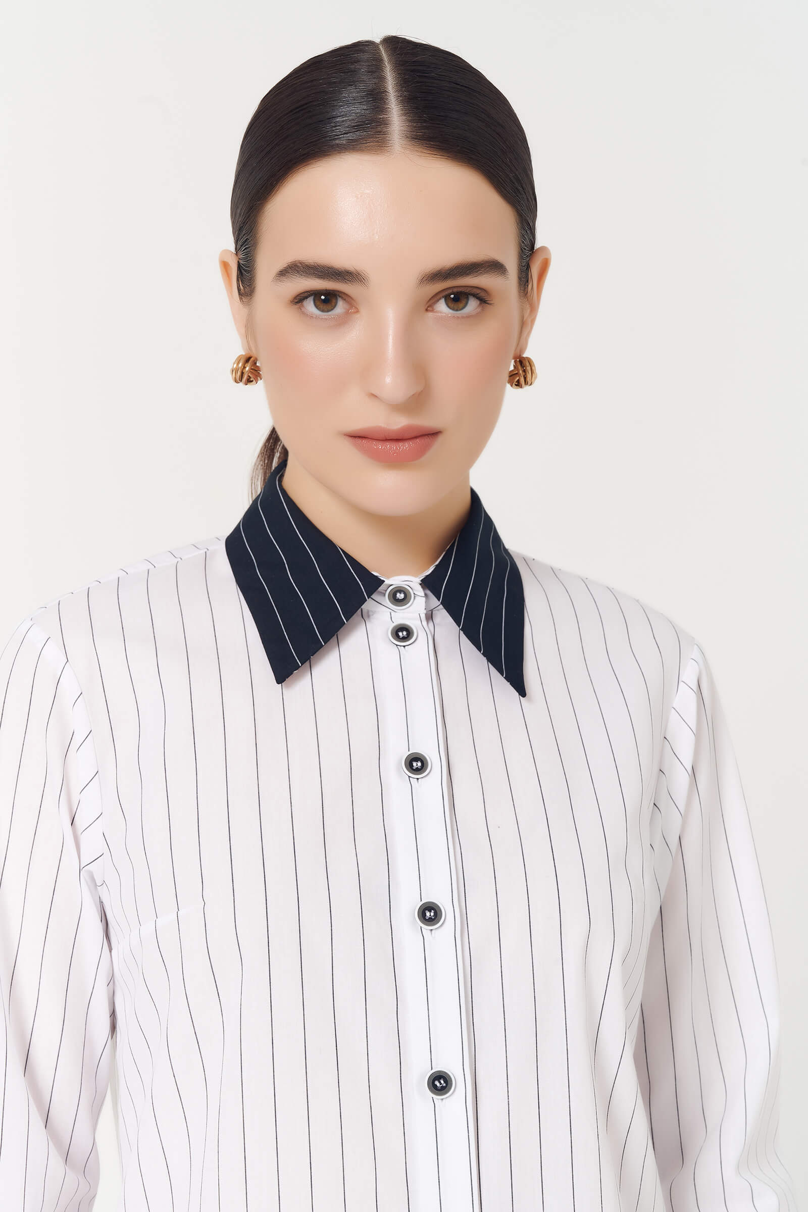 Рубашка с контрастным воротником Бренд Caterina Leman