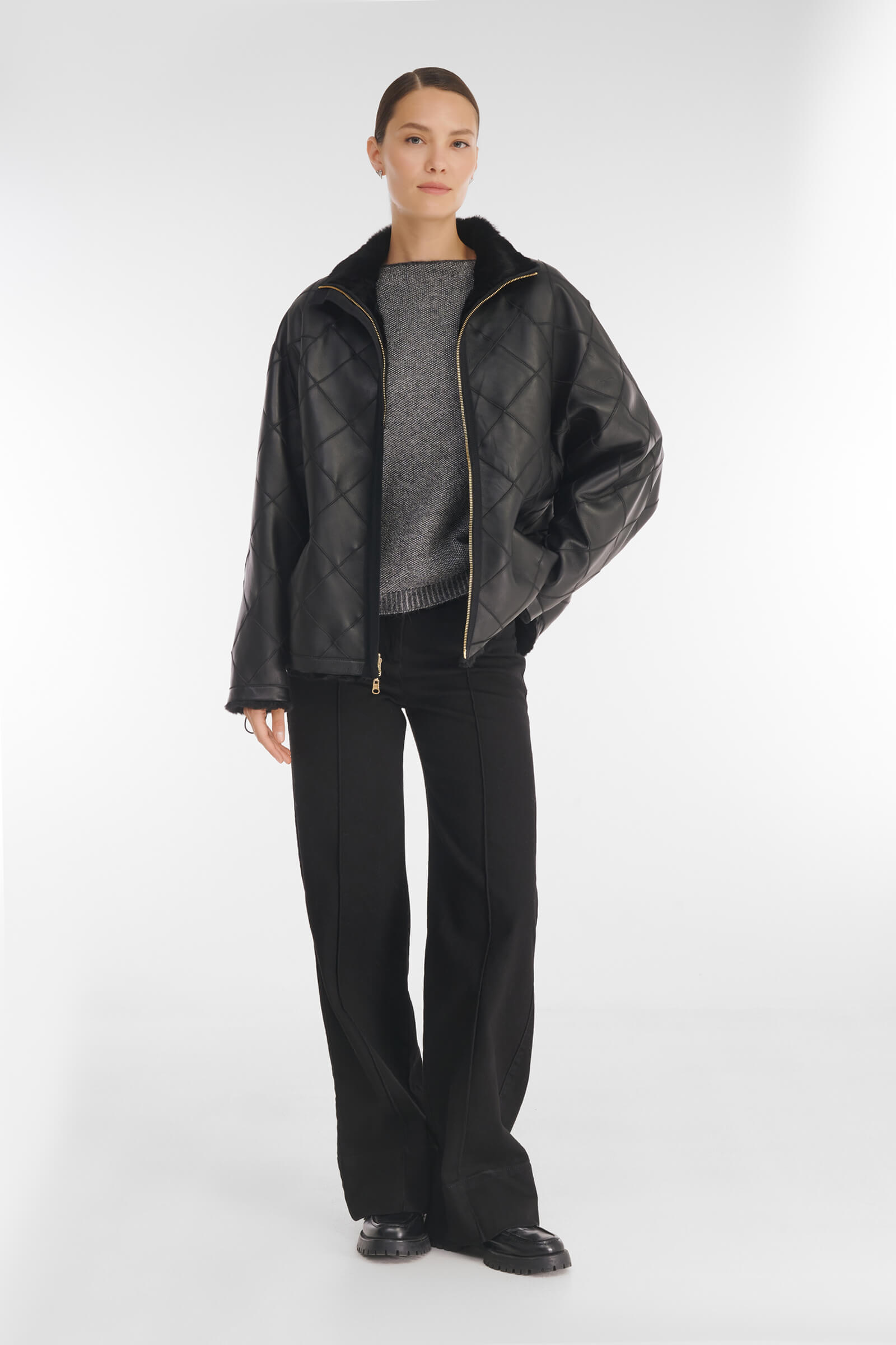 Дубленка двусторонняя из натурального меха Бренд Caterina Leman