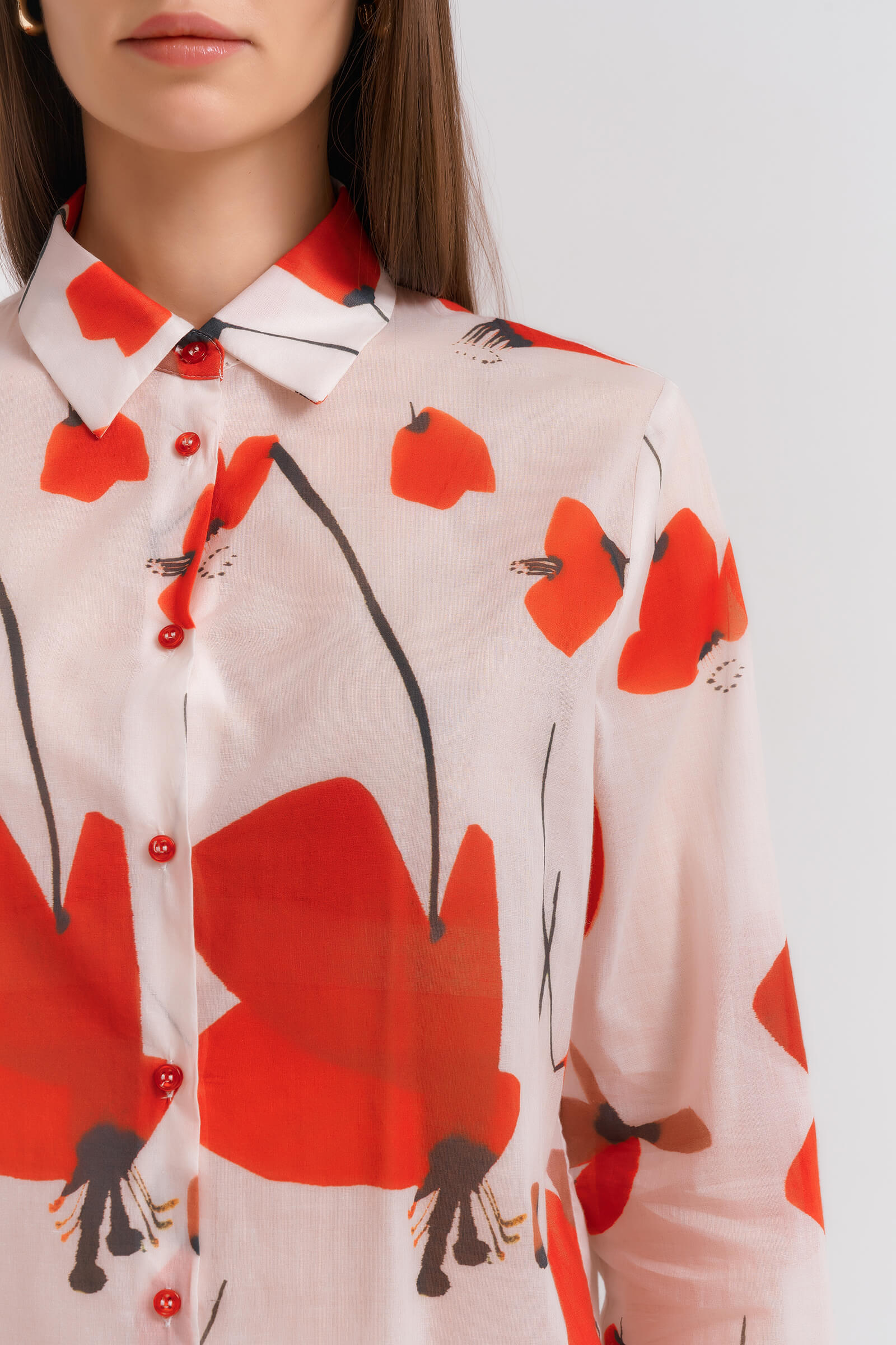 Рубашка с цветочным принтом Бренд Diana Gallesi