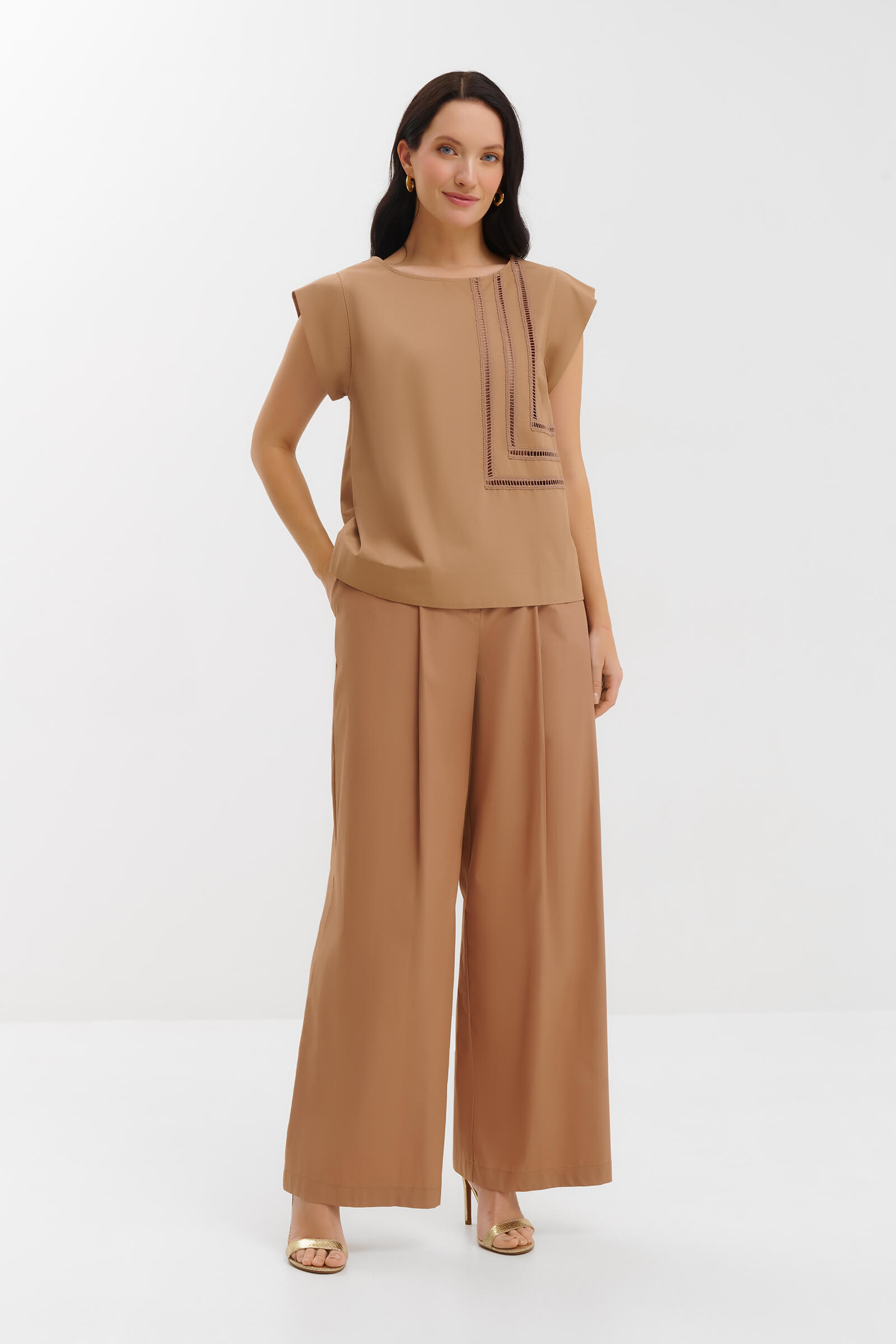 Блузка из хлопка с абстрактным узором Бренд Milva Mi