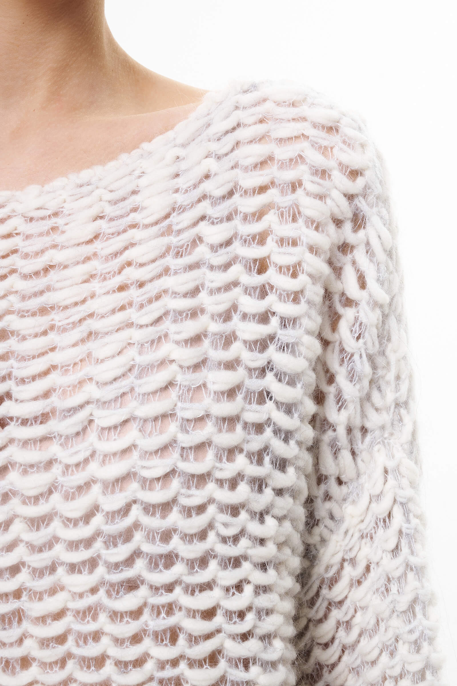 Фактурный джемпер из шерсти и мохера Бренд Sarah Pacini