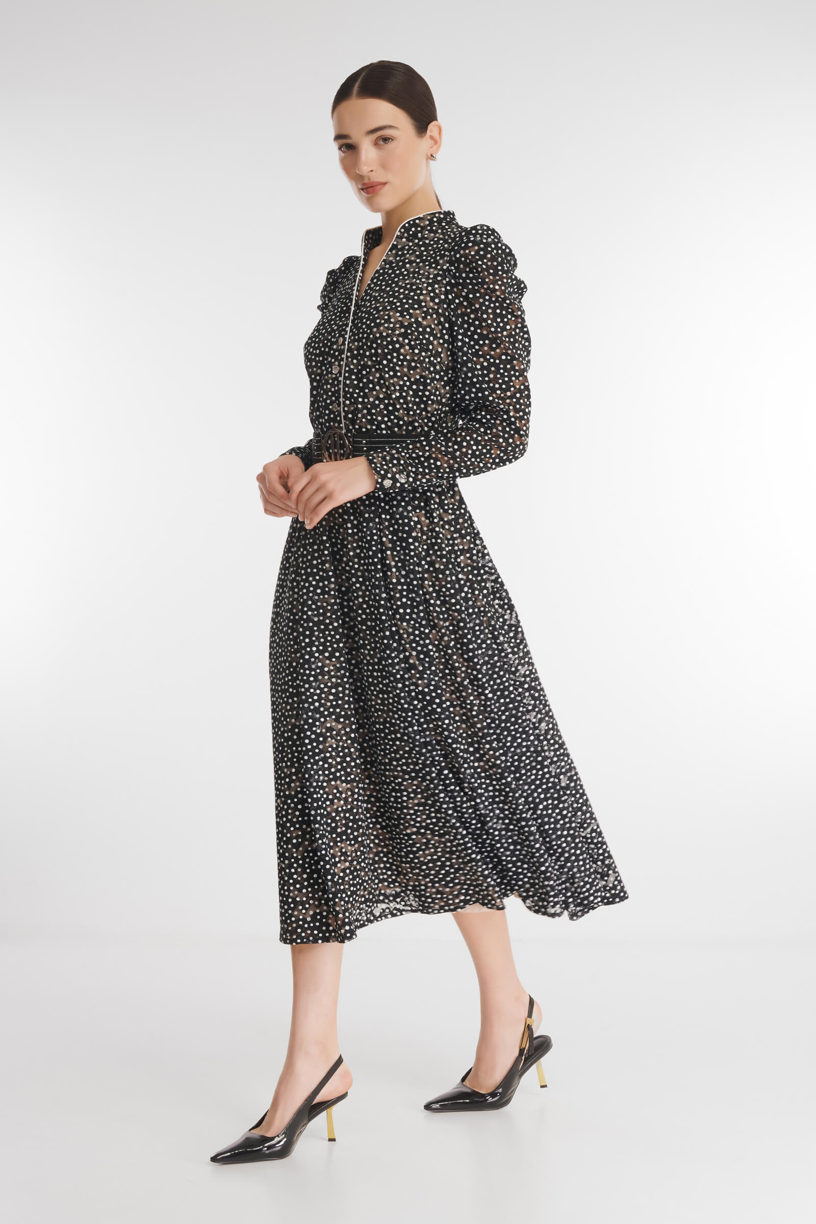 Платье-рубашка в горох Бренд Caterina Leman