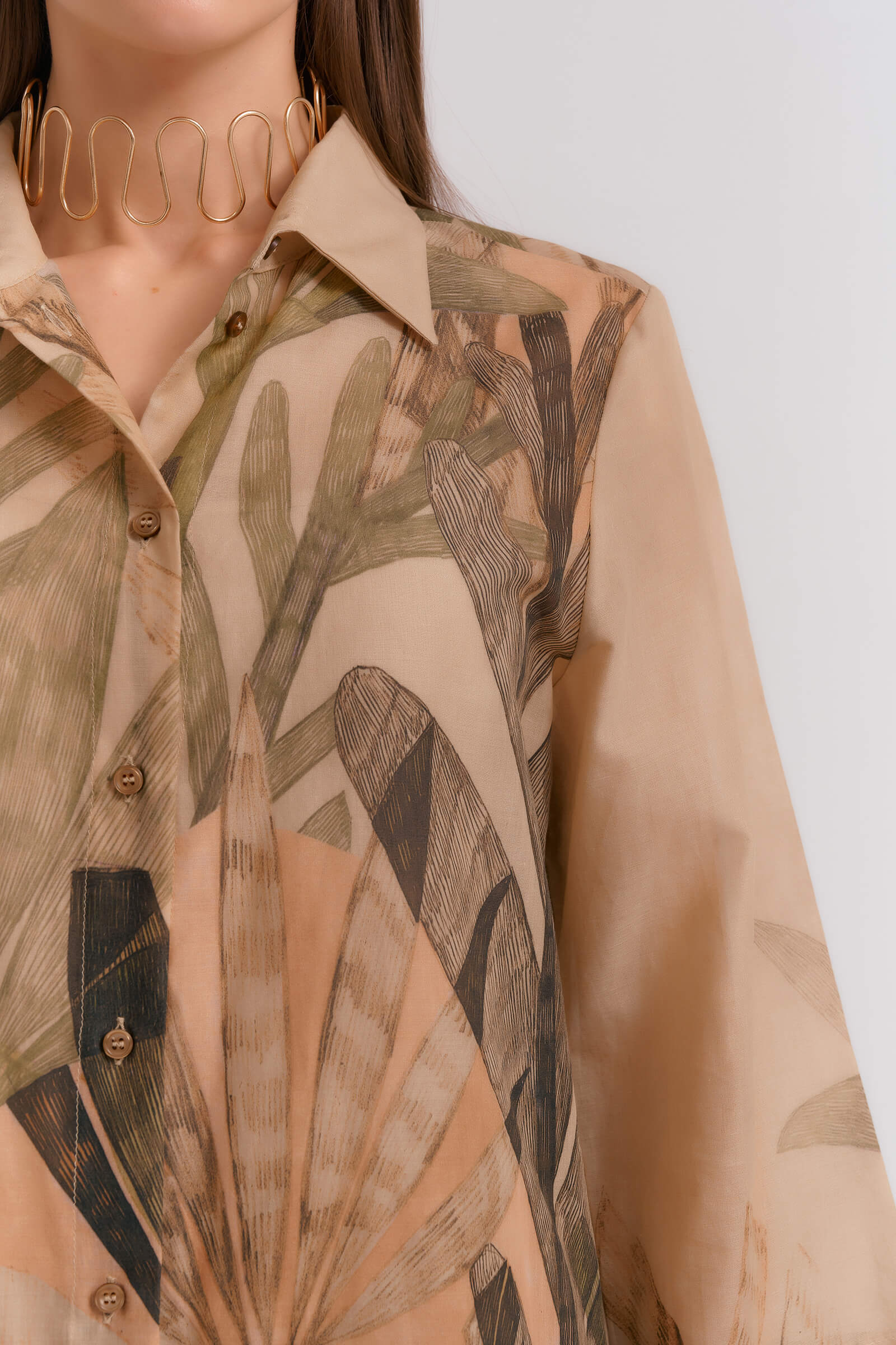 Рубашка с растительным принтом Бренд Diana Gallesi