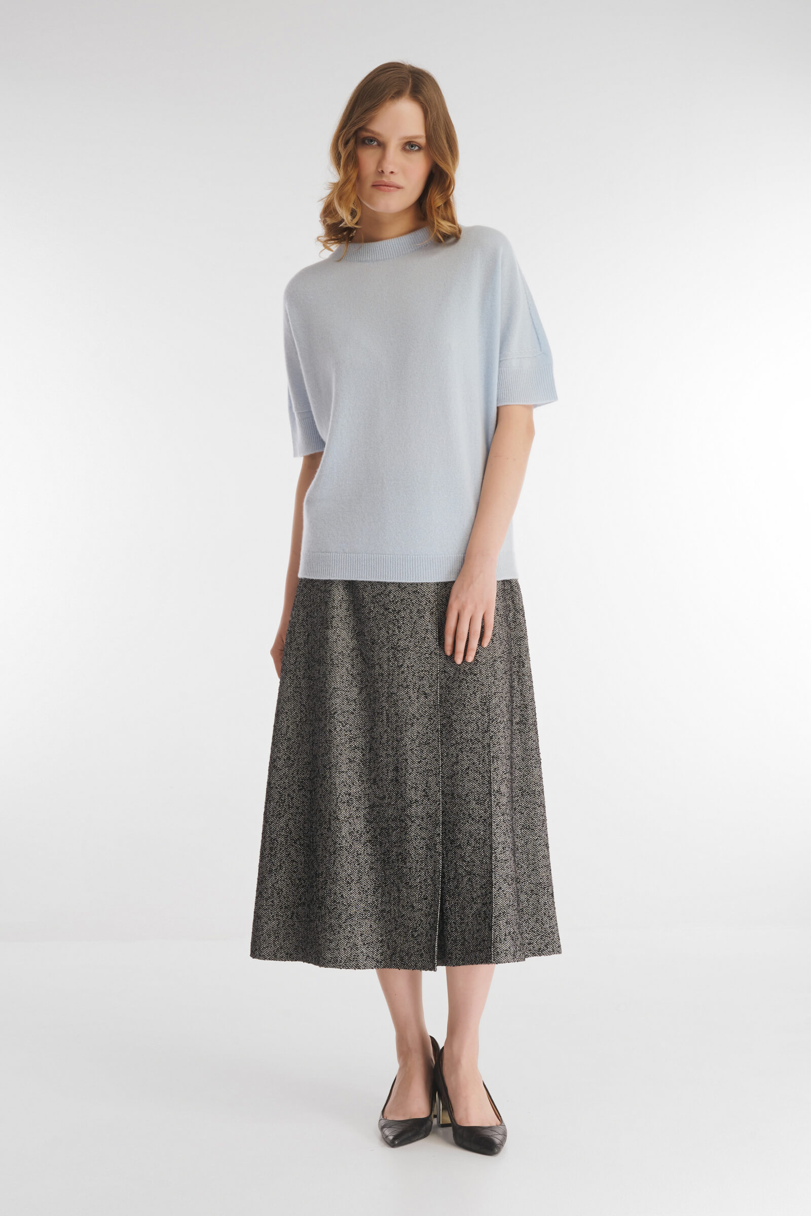 Юбка из смесового хлопка с декоративными складками Бренд Caterina Leman