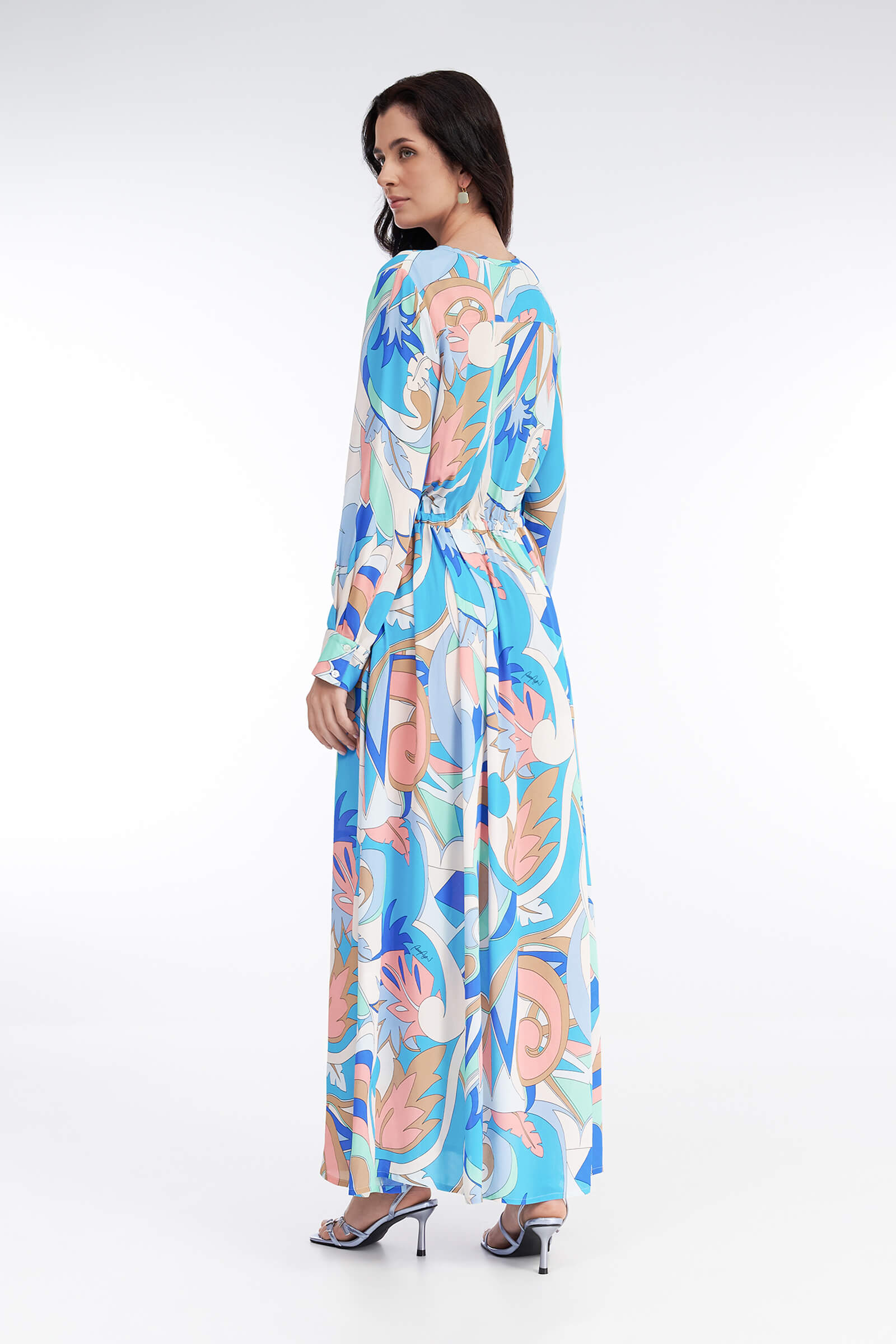 Платье макси с принтом Бренд Rocco Ragni