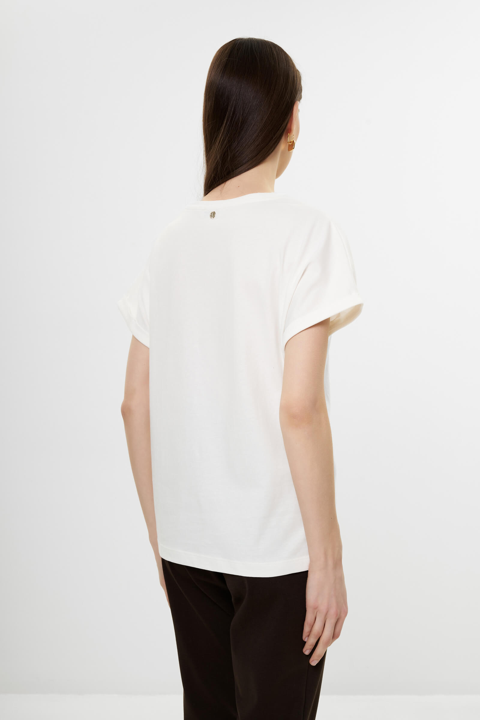 Хлопковая футболка с принтом Бренд Diana Gallesi