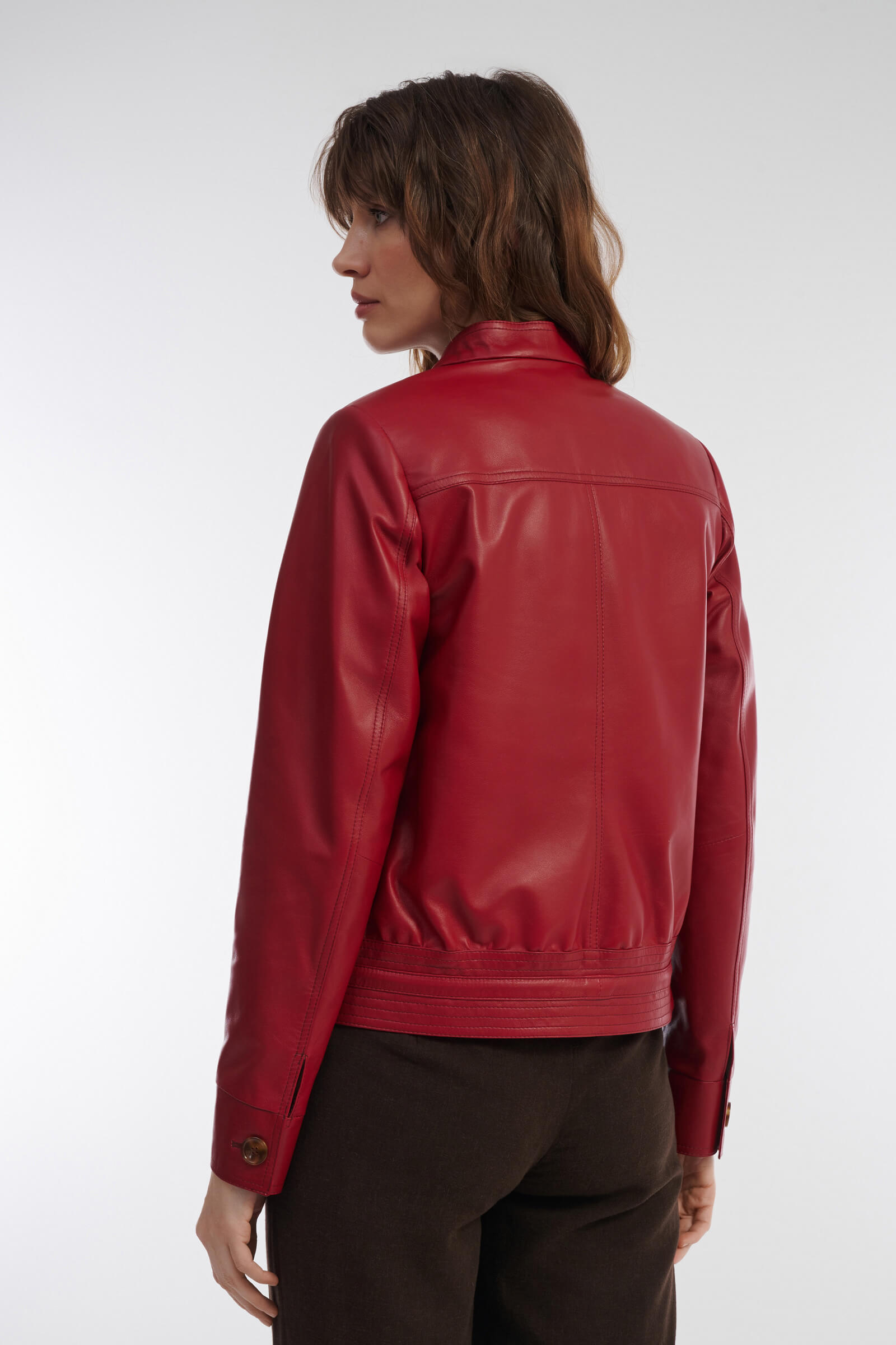 Укороченная куртка из натуральной кожи Бренд Caterina Leman