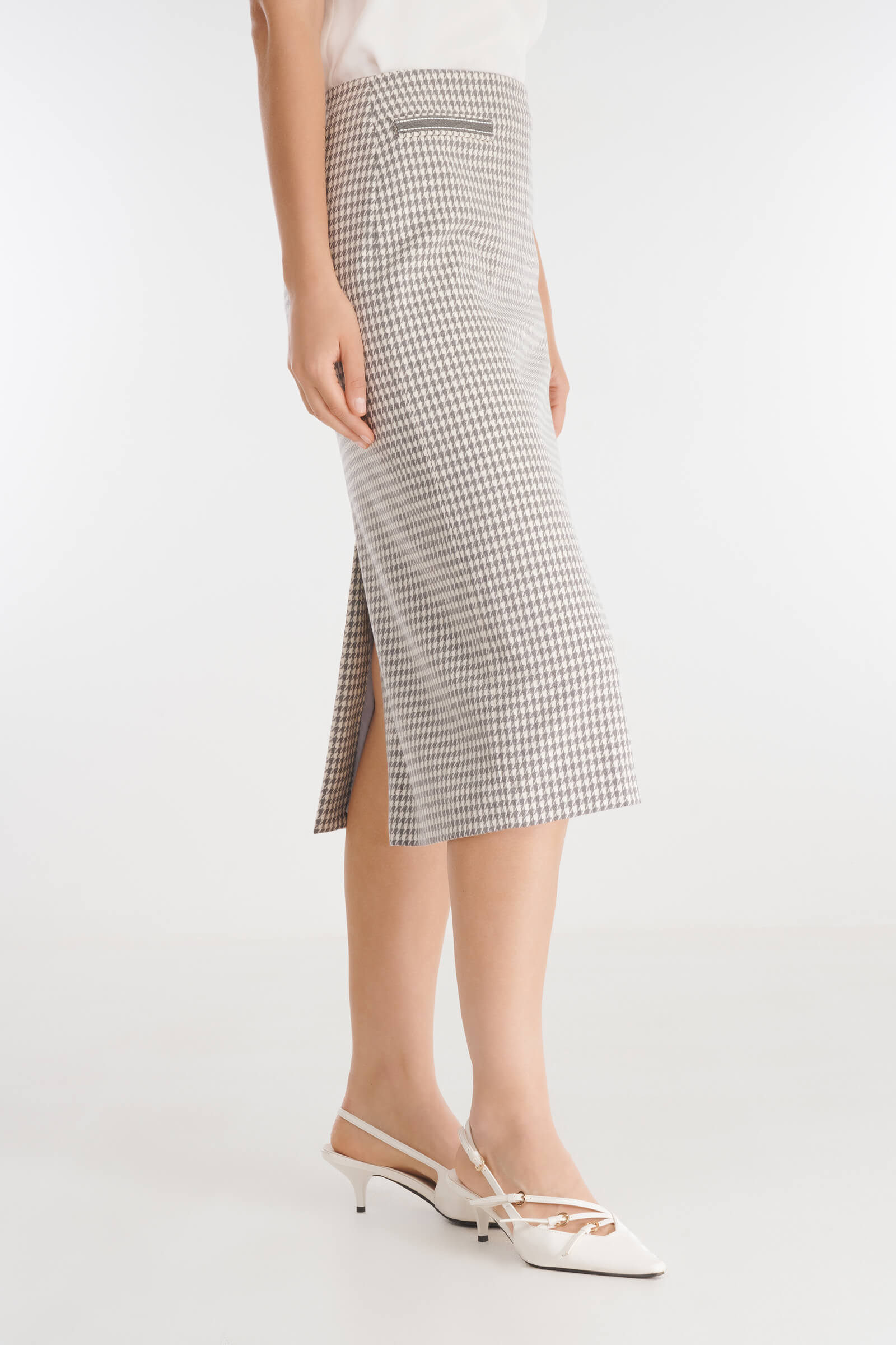 Юбка-карандаш с принтом пье-де-пуль Бренд Caterina Leman